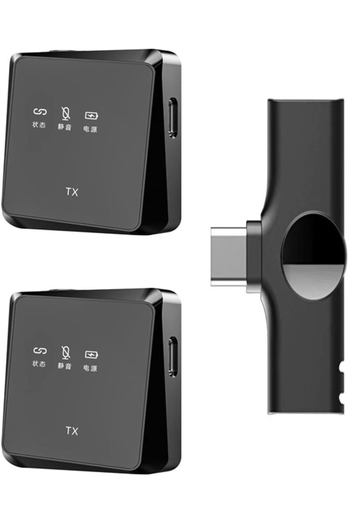 TezMax iPhone iPad Android Uyumlu Wireless Kablosuz Youtuber Tak Çalıştır İkili Mini Yaka Mikrofon Type-c