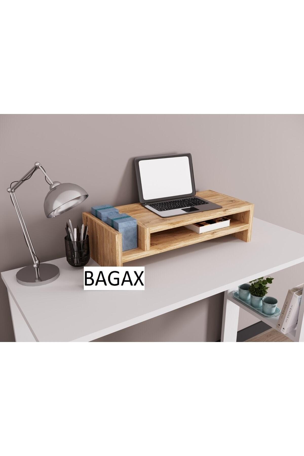 BAGAX Ahsap Monitör Yükseltici Ve Organizer Dekoratif Laptop Standı