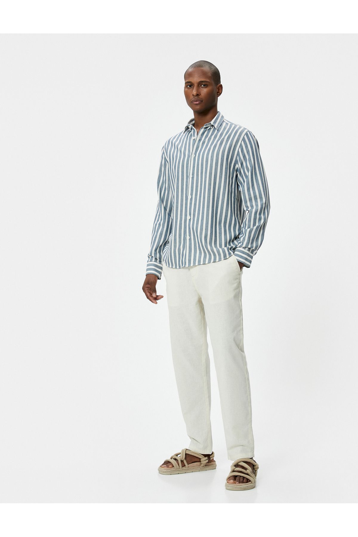 Koton Slim Fit Gömlek Uzun Kollu Klasik Yaka Düğmeli