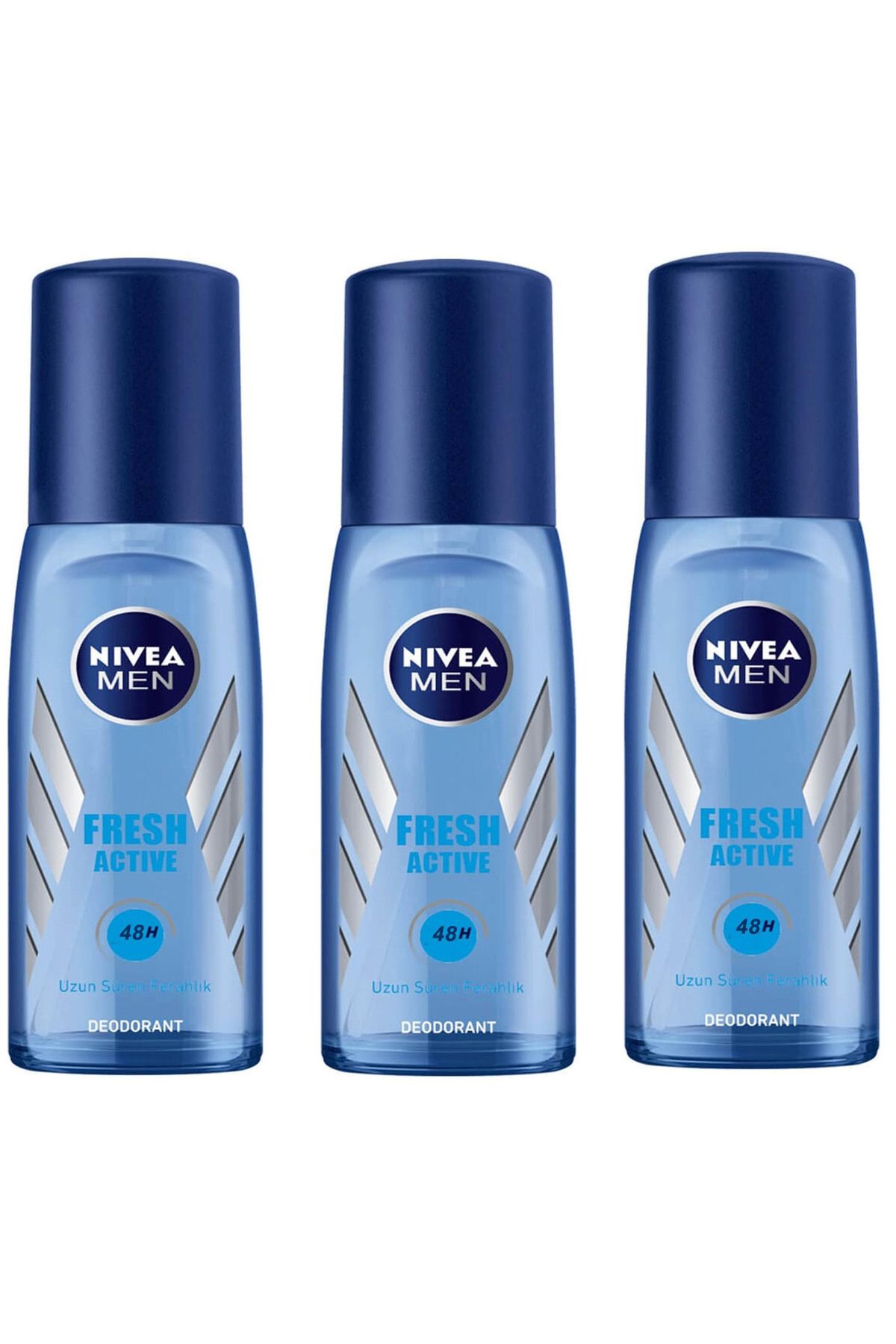 NIVEA Men Fresh Active Erkek Deodorant Pump Sprey 75 ml 3 Adet