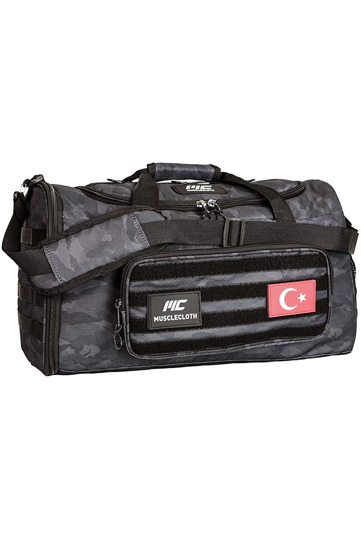 MUSCLECLOTH Tactical Duffel Bag Silindir Çanta Siyah Kamuflaj