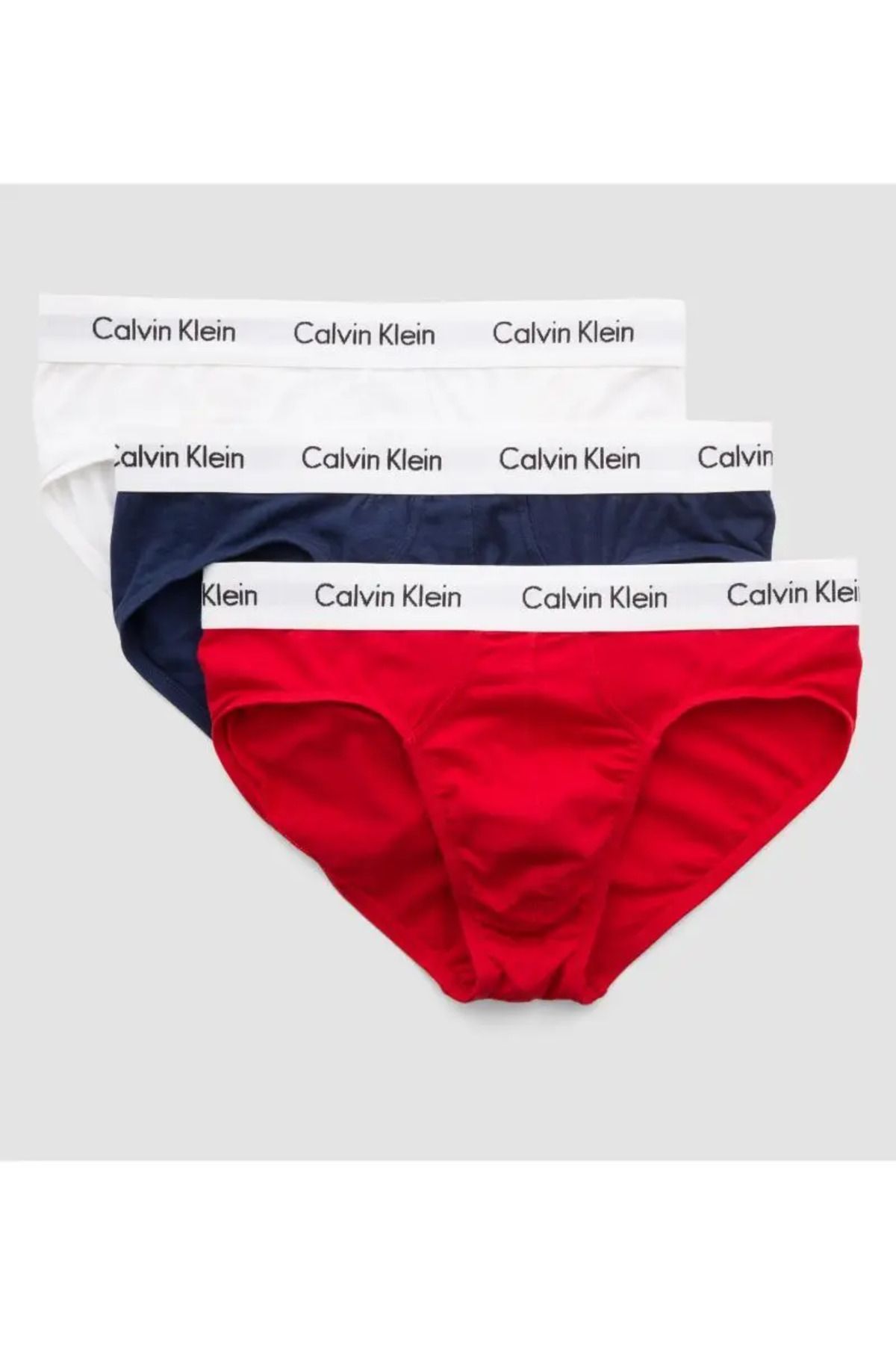 Calvin Klein Erkek Marka Logolu Elastik Bantlı Günlük Kullanıma Uygun Beyaz-lacivert-kırmızı Boxer 0000u2661g-ı03