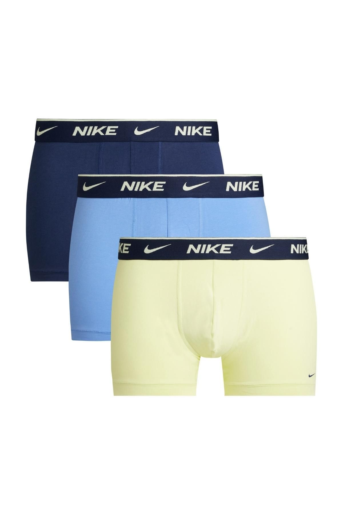 Nike Erkek Nike Marka Logolu Elastik Bantlı Günlük Kullanıma Uygun Lacivert-mavi-sarı Boxer 0000ke1008-fr