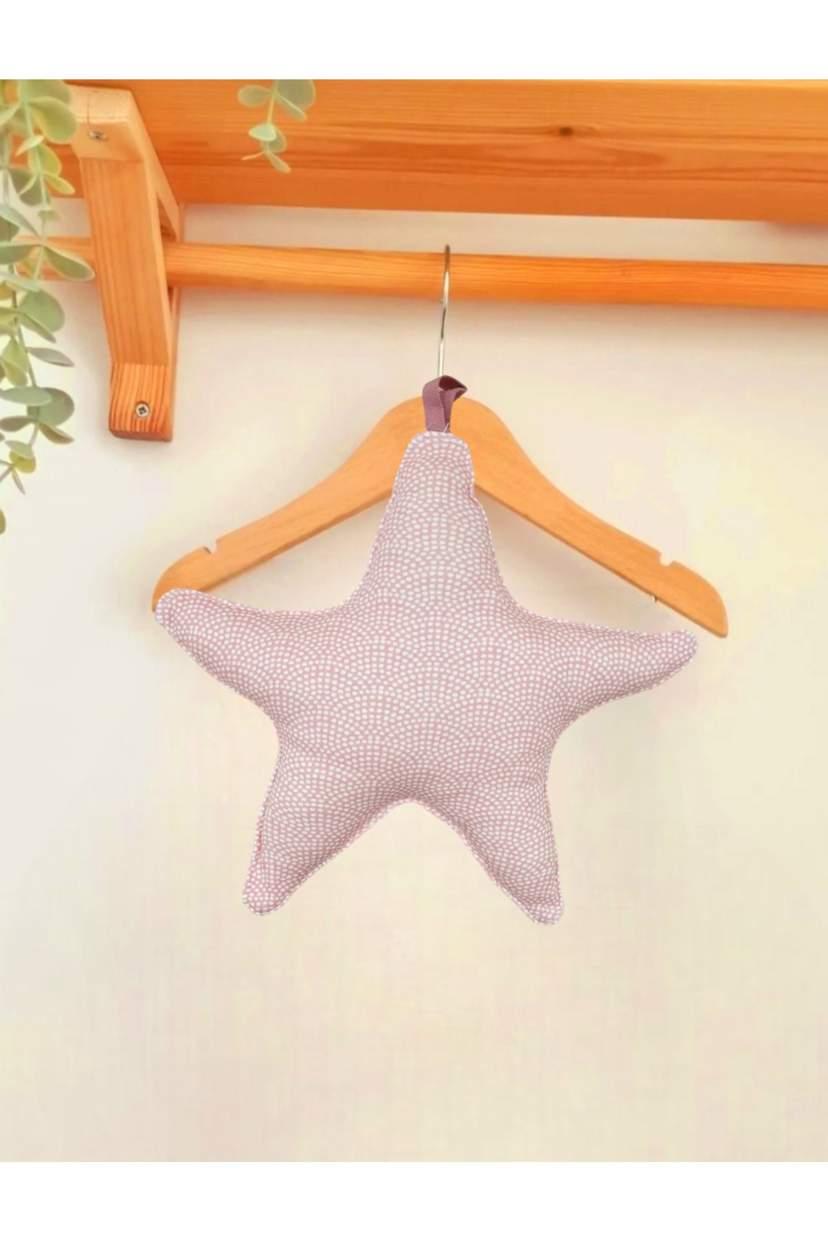 Alpar Tekstil Dekoratif Yıldız Kız Erkek Bebek/çocuk Odası Yastığı - Benekli Pembe