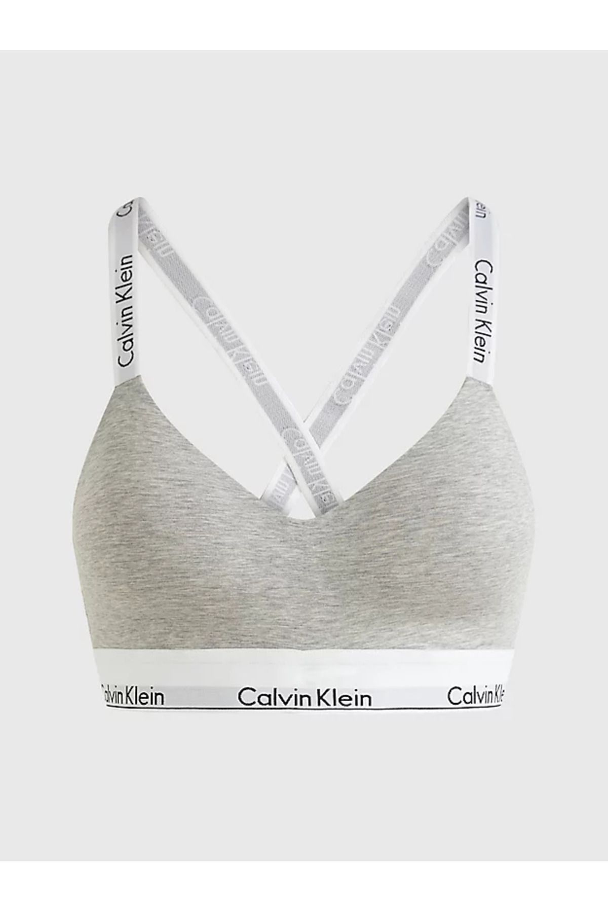 Calvin Klein Kadın Marka Logolu Elastik Bantlı Günlük Kullanıma Uygun Gri Spor Sütyeni 000qf7059e-p7a