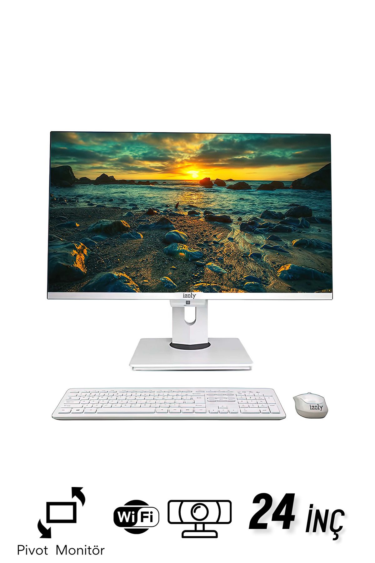 IZOLY İzoly P703 HTM  İ7-10700 16GB 256GB 24" FHD Webcam  Pivot All In One Bilgisayar