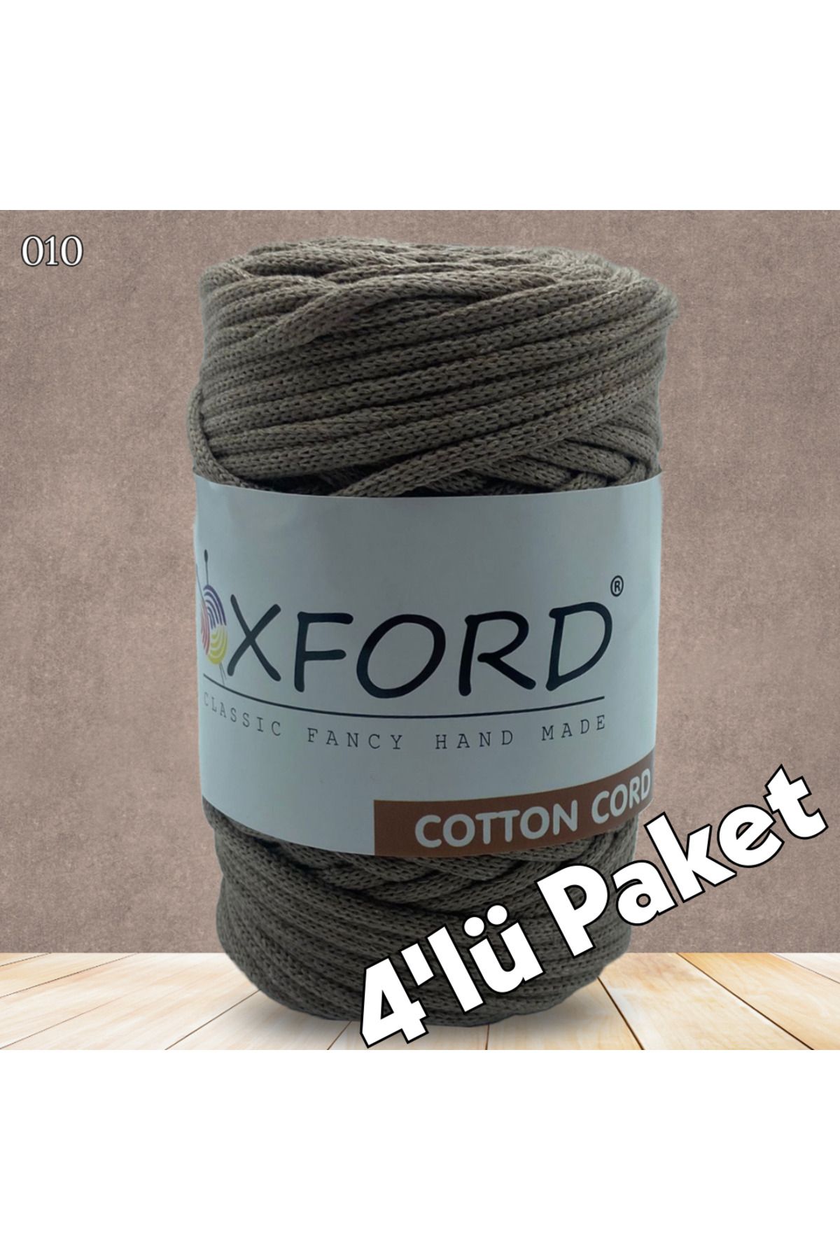Oxford İplik 4'lü Paket Cotton Cord-250 gram 85 metre 3 mm Cotton Dolgulu Çanta İpi