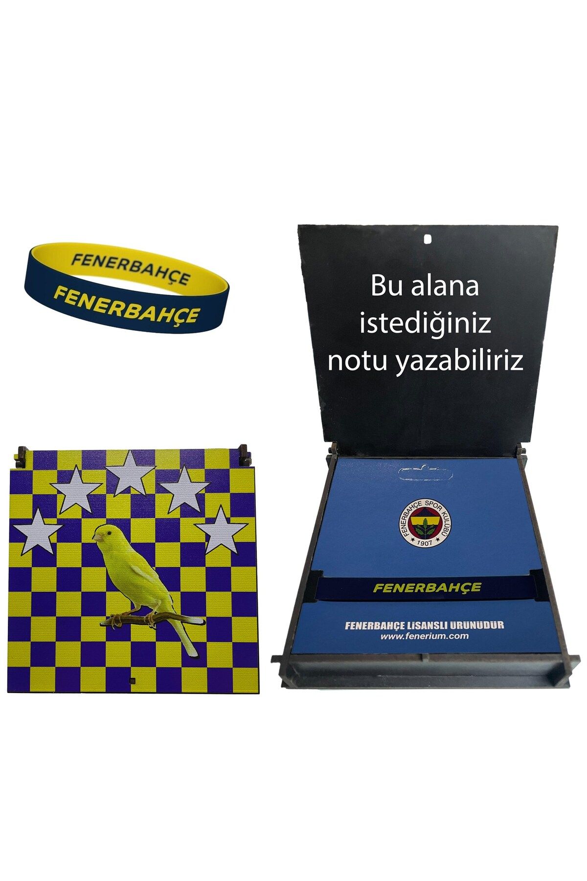 Fenerbahçe Lisanslı Bileklik Renkli Ahşap Kutulu Bileklik