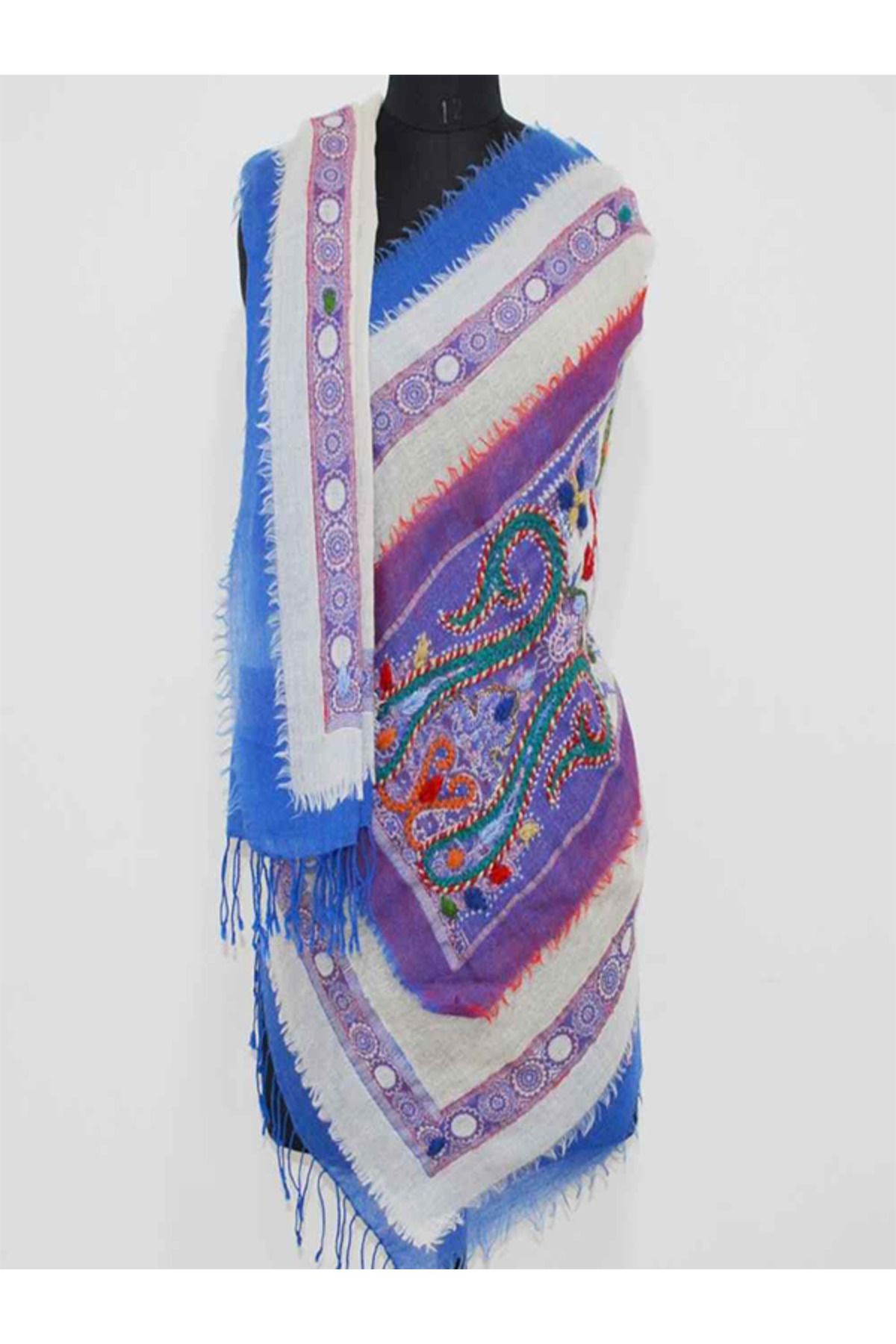 fiore fashion Cashmere boiled wool shawl knitted şal embroidered scarf cashmere shawl-flower