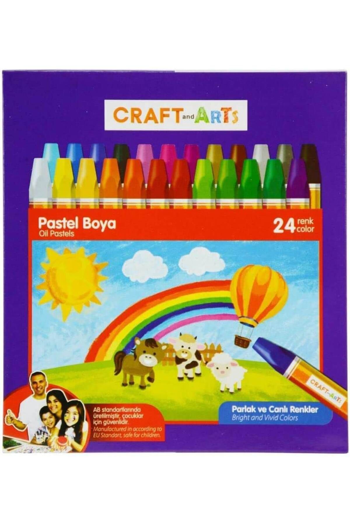 Craft and Arts 24 Renk Pastel Boya Karton Kutulu / U1824