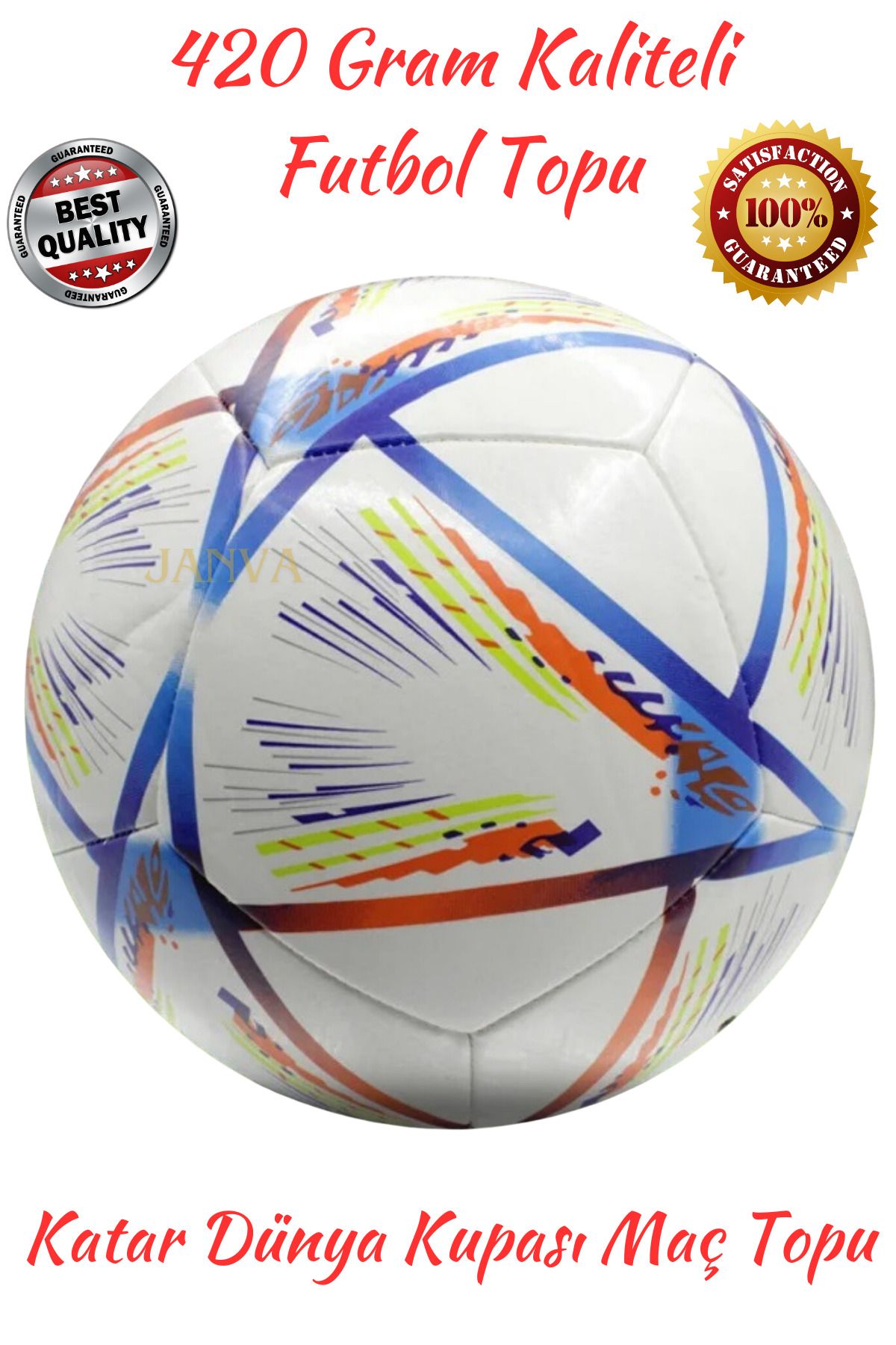 Janva Dünya Kupası 1.kalite Profosyonel Futbol Topu Halı Saha Çim Saha Sporcu Top (420 GRAM) 5 Numara