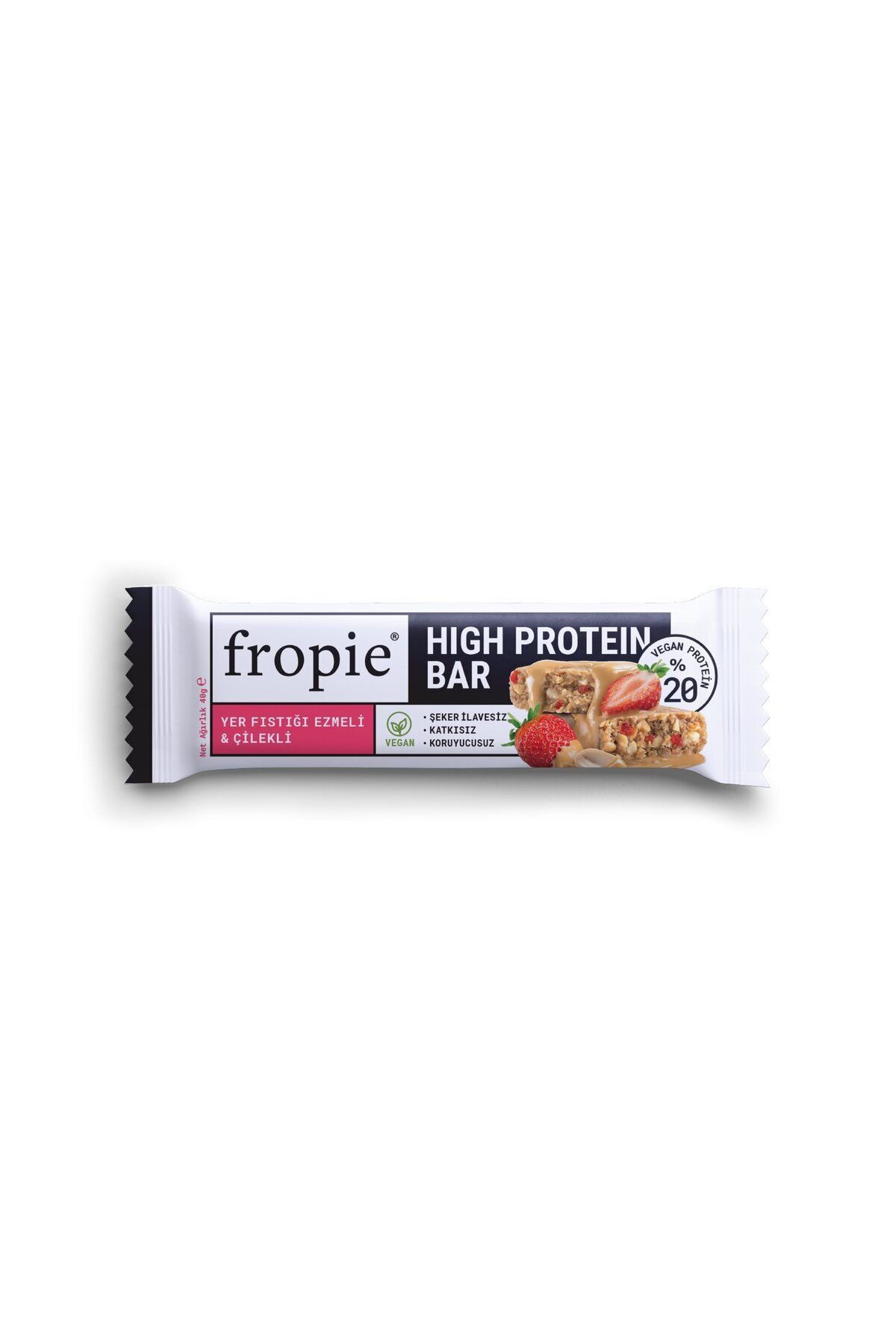 FROPİE Fropie High Protein Bar Yer Fıstığı Emzeli Çilekli Vegan