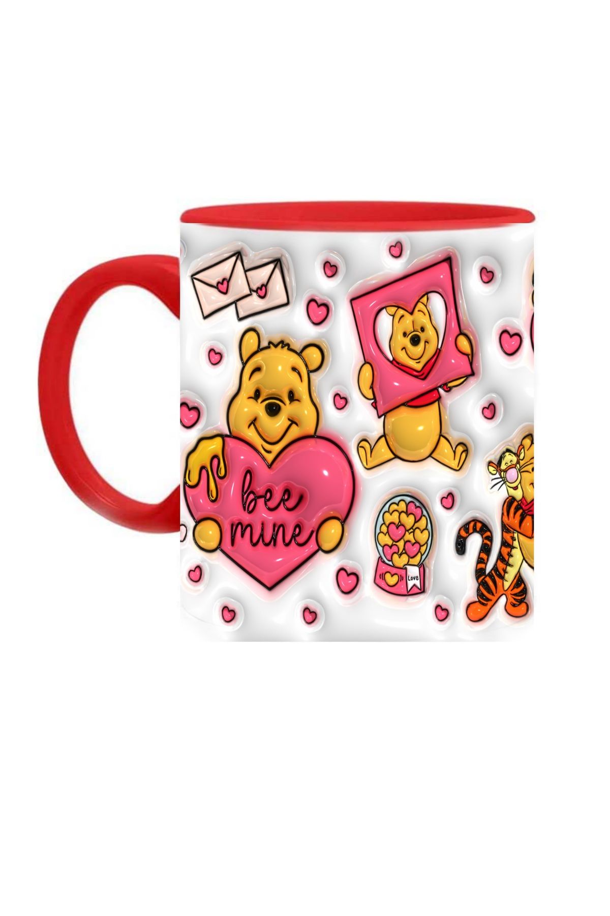 Mugs and love Winny the pooh 3D baskı büyük boy kupa