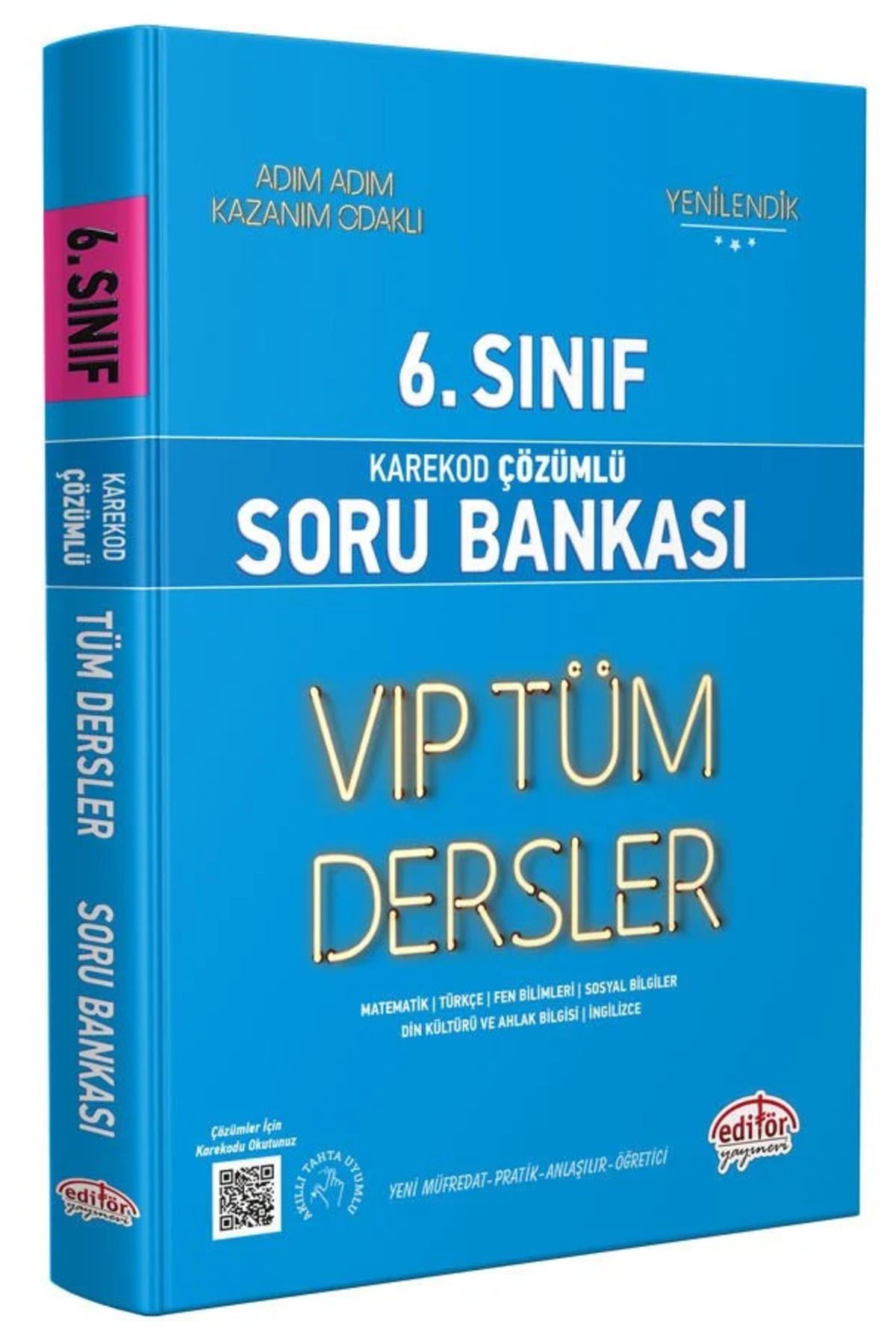 Editör Yayınevi 6. Sınıf VIP Tüm Dersler Soru Bankası Mavi Kitap - Karekod Çözümlü