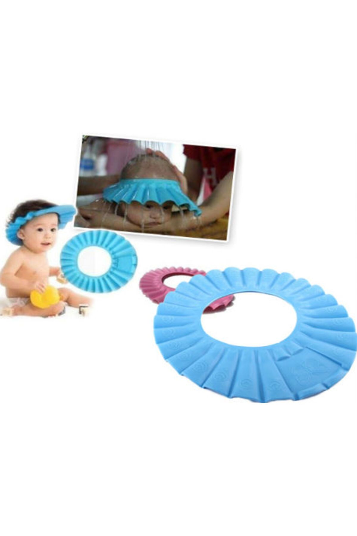 Genel Markalar Bebek Banyo Şapkası Baby Mate - Mavi