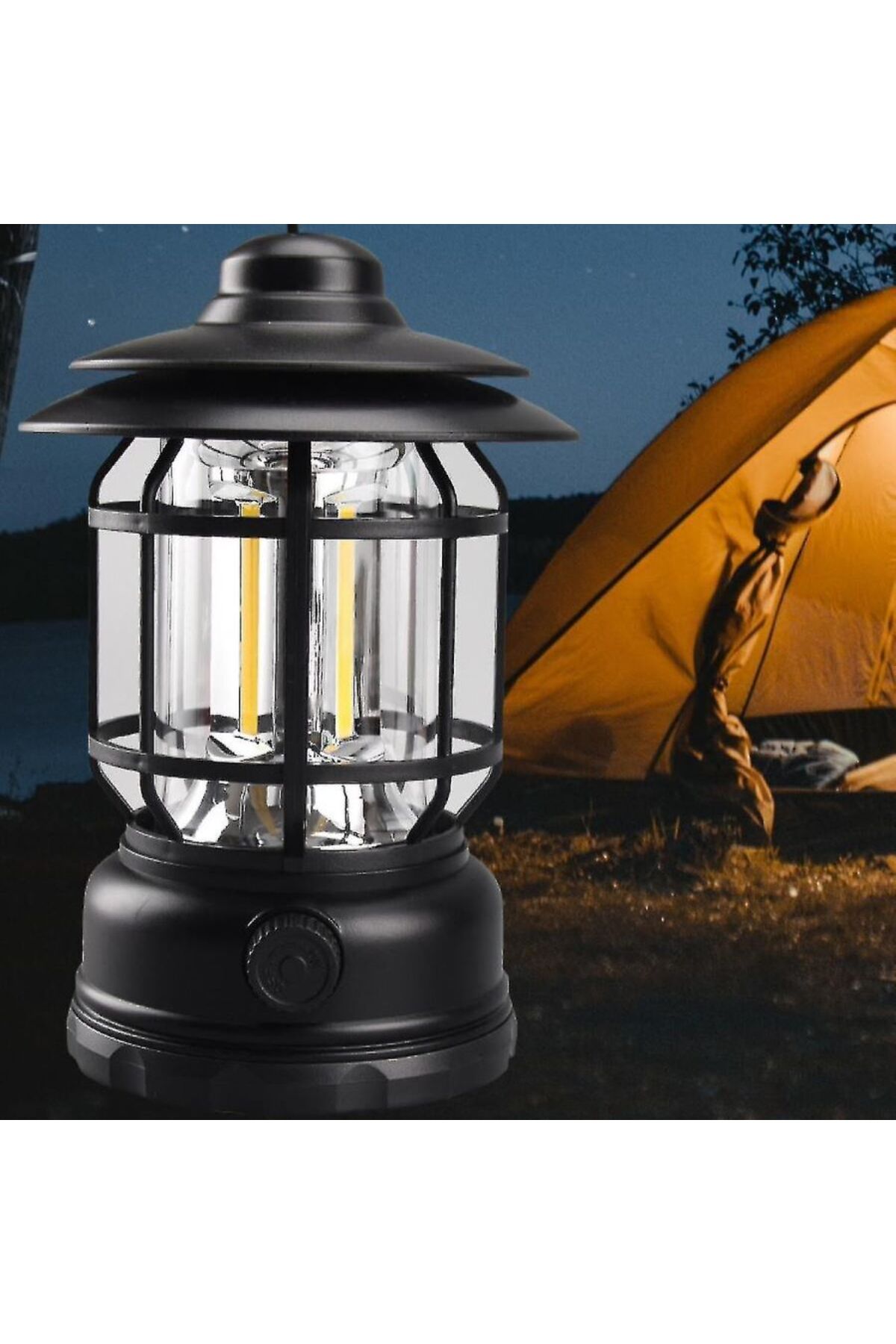 LEDON Kamp ve Gece Lambası Bluetooth Sarı Led Işıklı, Ses Bombası, Power Bank, Şarjlı Portatif Aydınlatma
