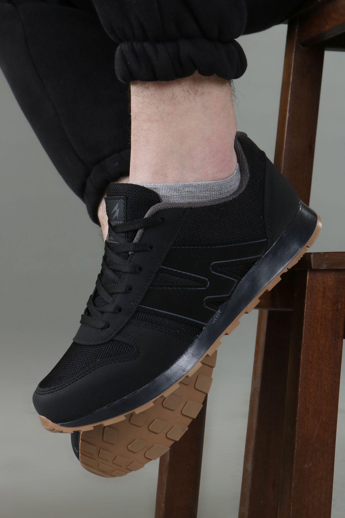 lord's ayakkabı Unisex Siyah Bağcıklı M Baskılı Günlük Sneaker