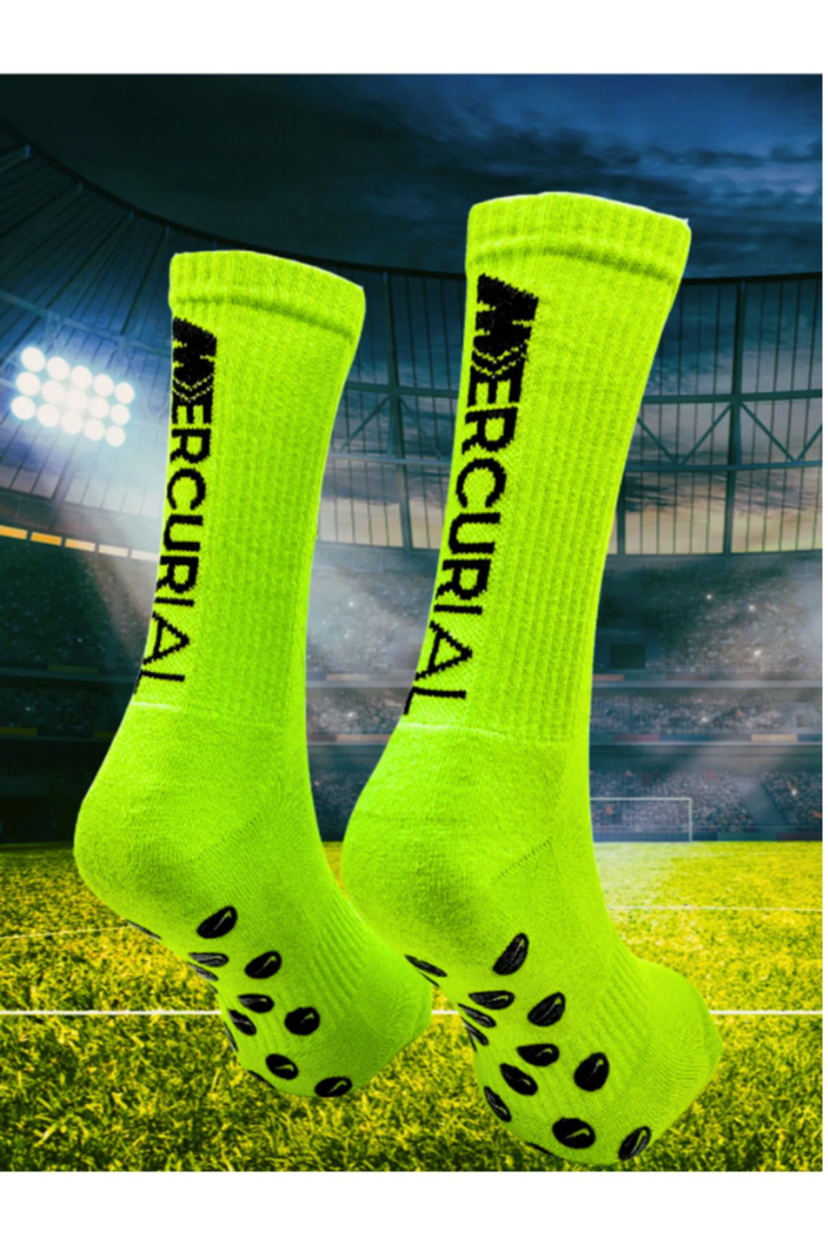 Air Futbol Pro Mercurial Kaymaz Silikon Havlu Taban Dikişsiz Maç Sporcu Çorabı Tozluk Halı Saha Çorap