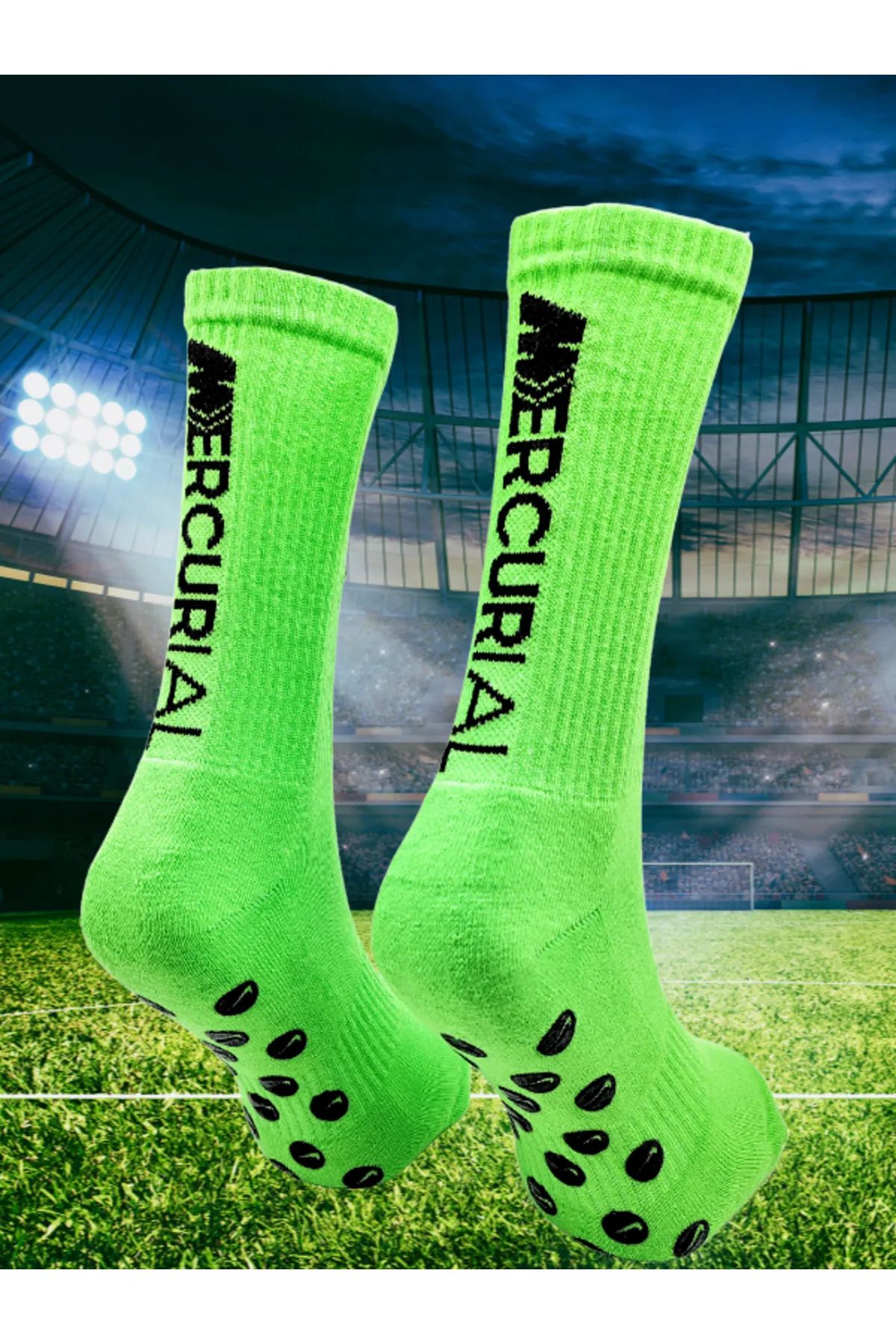Air Futbol Pro Mercurial Kaymaz Silikon Havlu Taban Dikişsiz Maç Sporcu Çorabı Tozluk Halı Saha Çorap