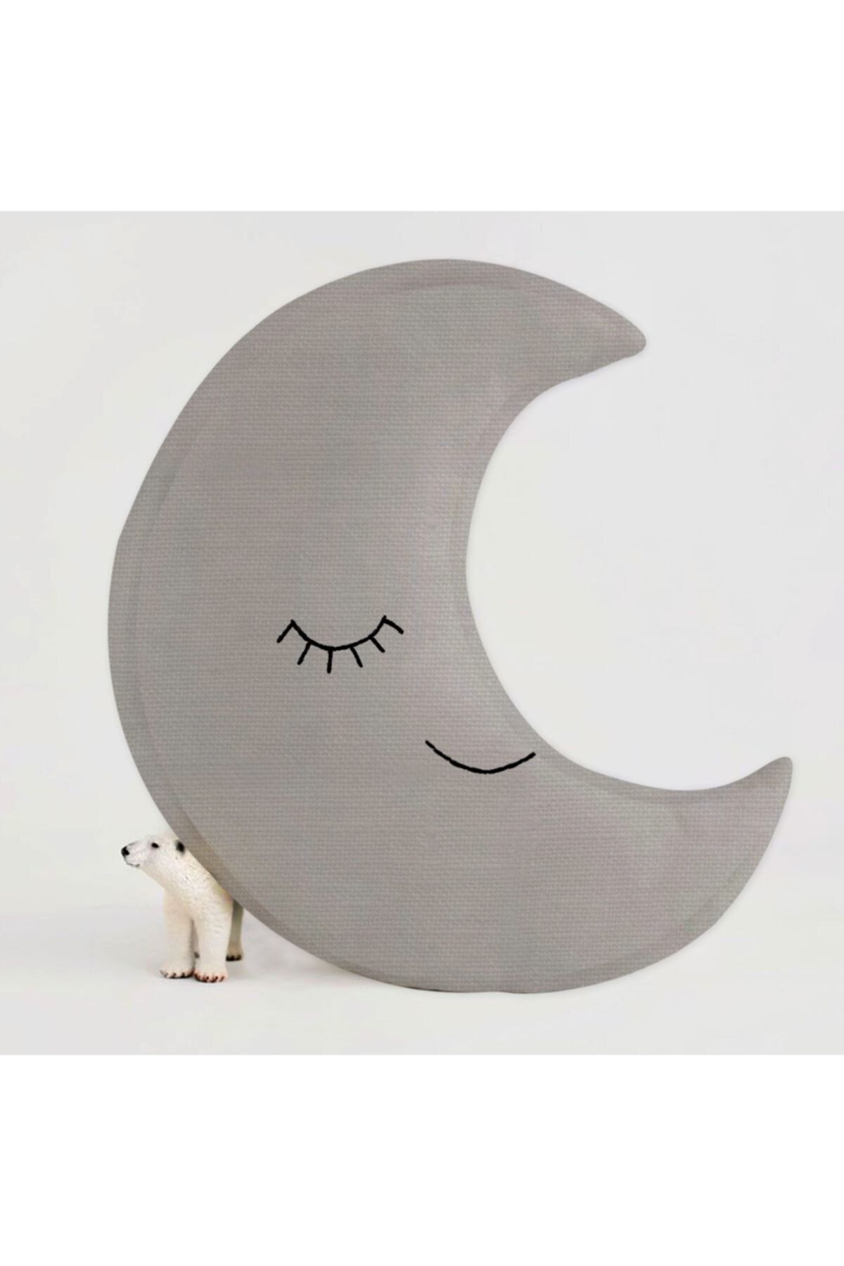 Miomundo Bebek & Çocuk Odası Ay Dekoratif Yastık Uyku Arkadaşı Gri