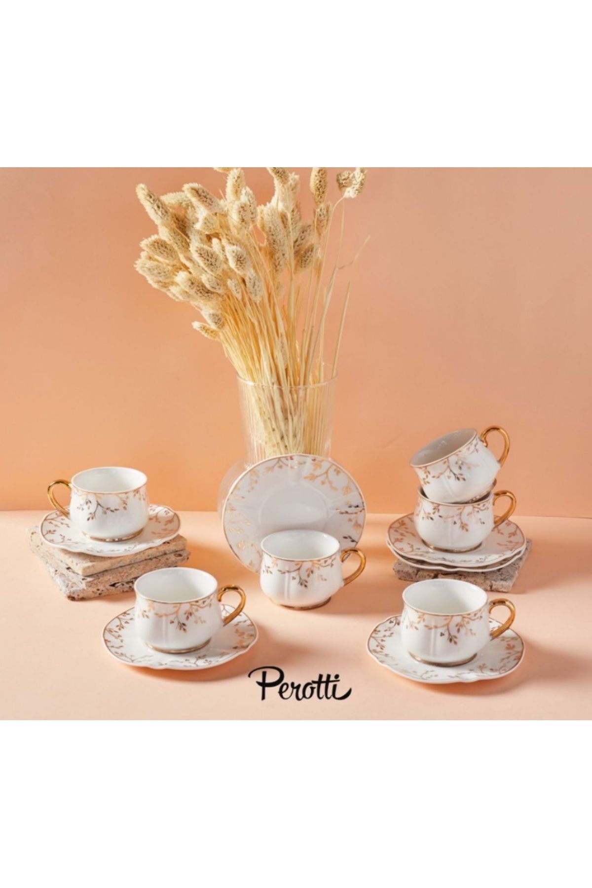 Perotti 15046 Victoria 6'lı Porselen Kahve Fincanı