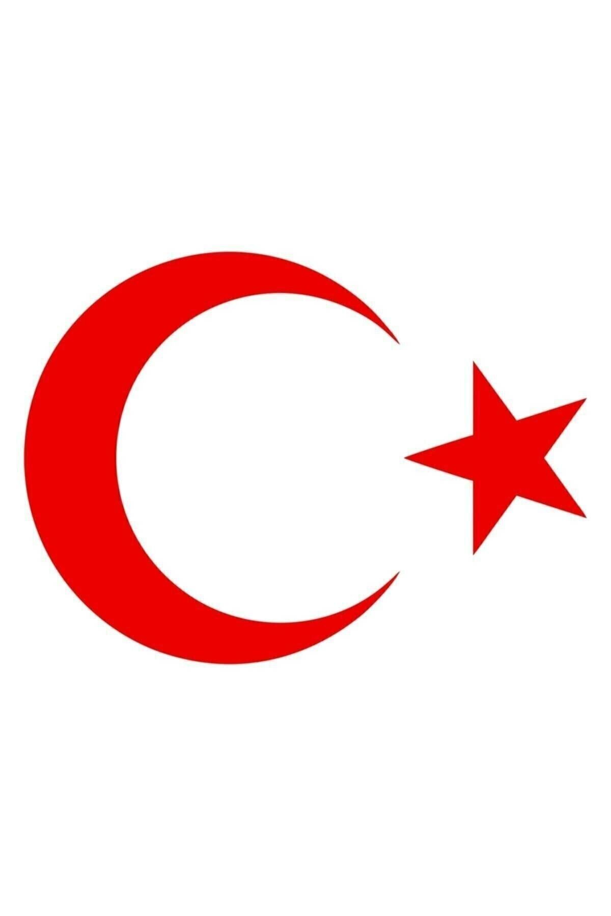 HMNL Ay Yıldız Sticker Türk Bayrağı Sticker 10 X 7,5 Cm Kırmızı