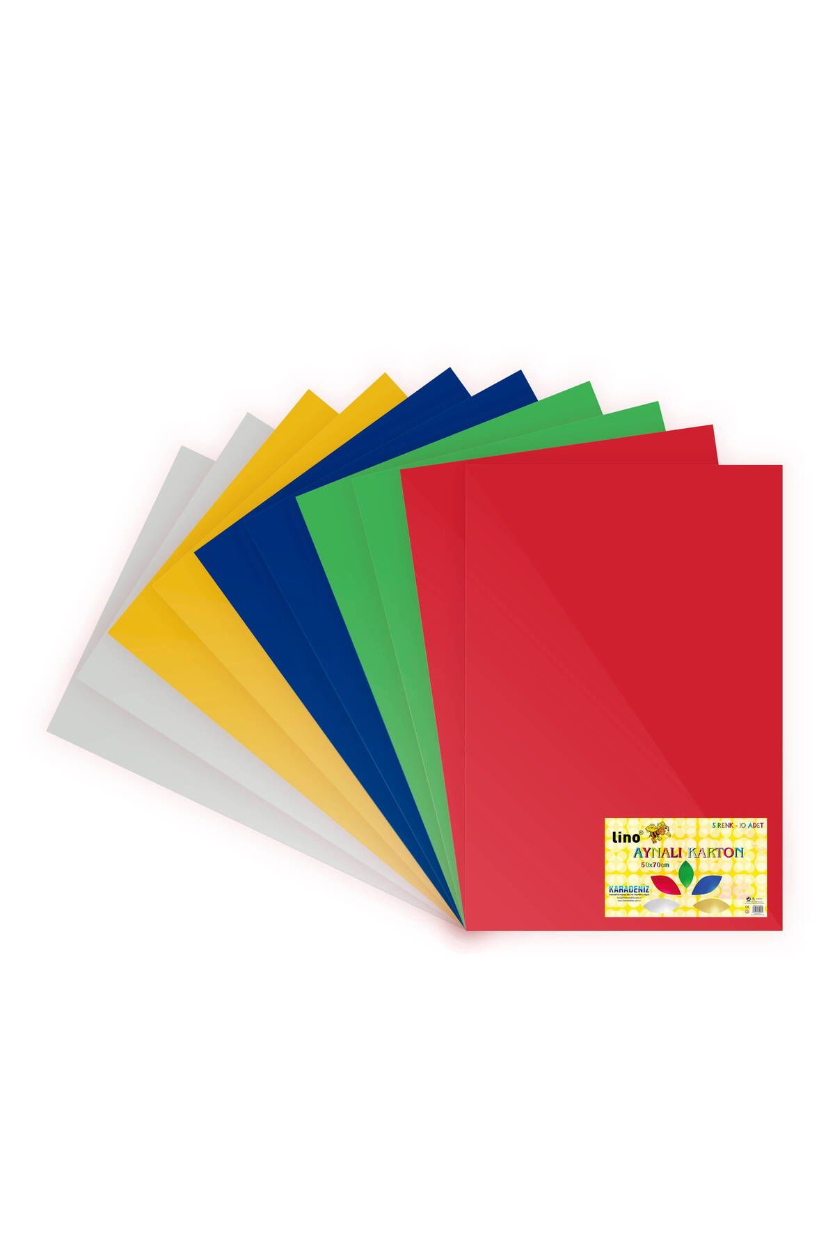 Lino Aynalı (METALİK) Karton 5 Renk 10lu (50X70 CM.)
