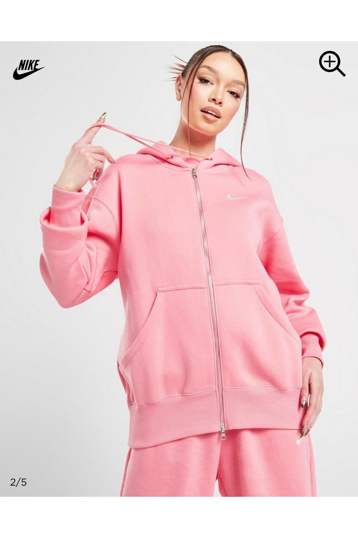 Nike Sportswear Phoenix Fleece Oversized Full-Zip Hoodie Pembe Kadın Sweatshirt DQ5758-611