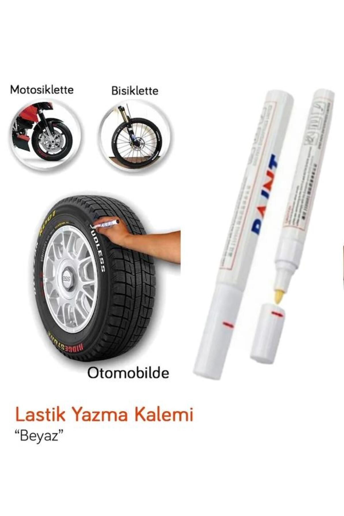 OTO MOTTO Oto Lastik Yazı Kalemi Beyaz Araç Lastik Yazma Boyama Kalemi