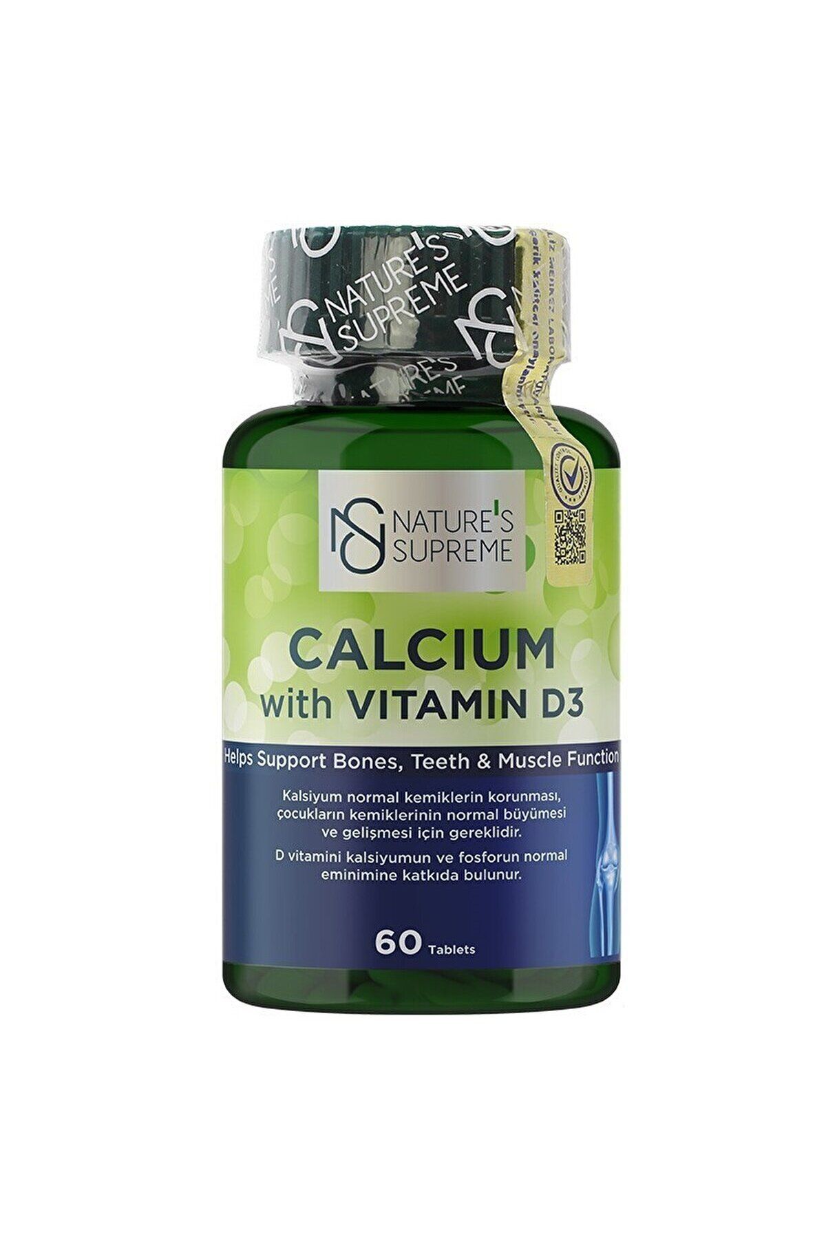 Natures Supreme Calcium With Vitamin D3 60 Tablet