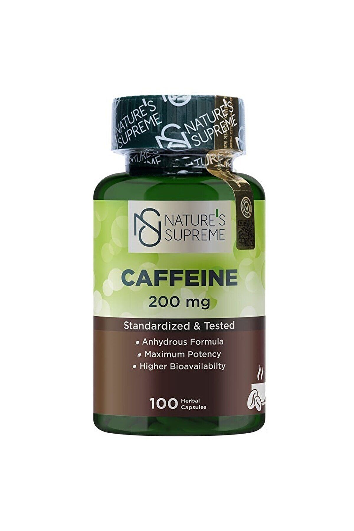 Natures Supreme Caffeine 200 Mg 100 Kapsül