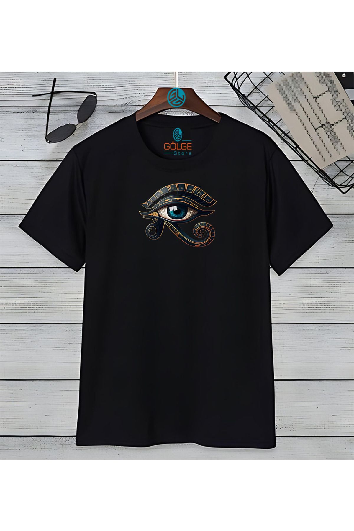 Gölge Store Astroloji Gözü Göğüs Baskılı Oversize Unisex Tişört