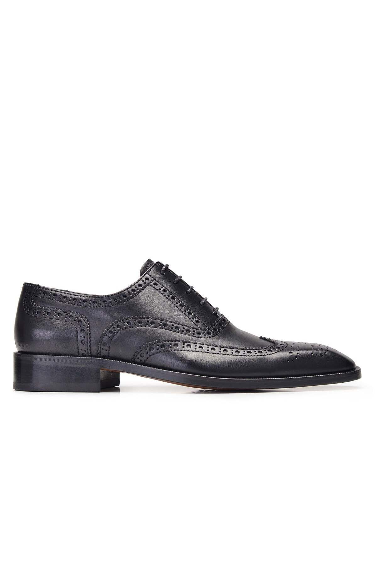 Nevzat Onay Siyah Klasik Bağcıklı Kösele Erkek Ayakkabı -9002-