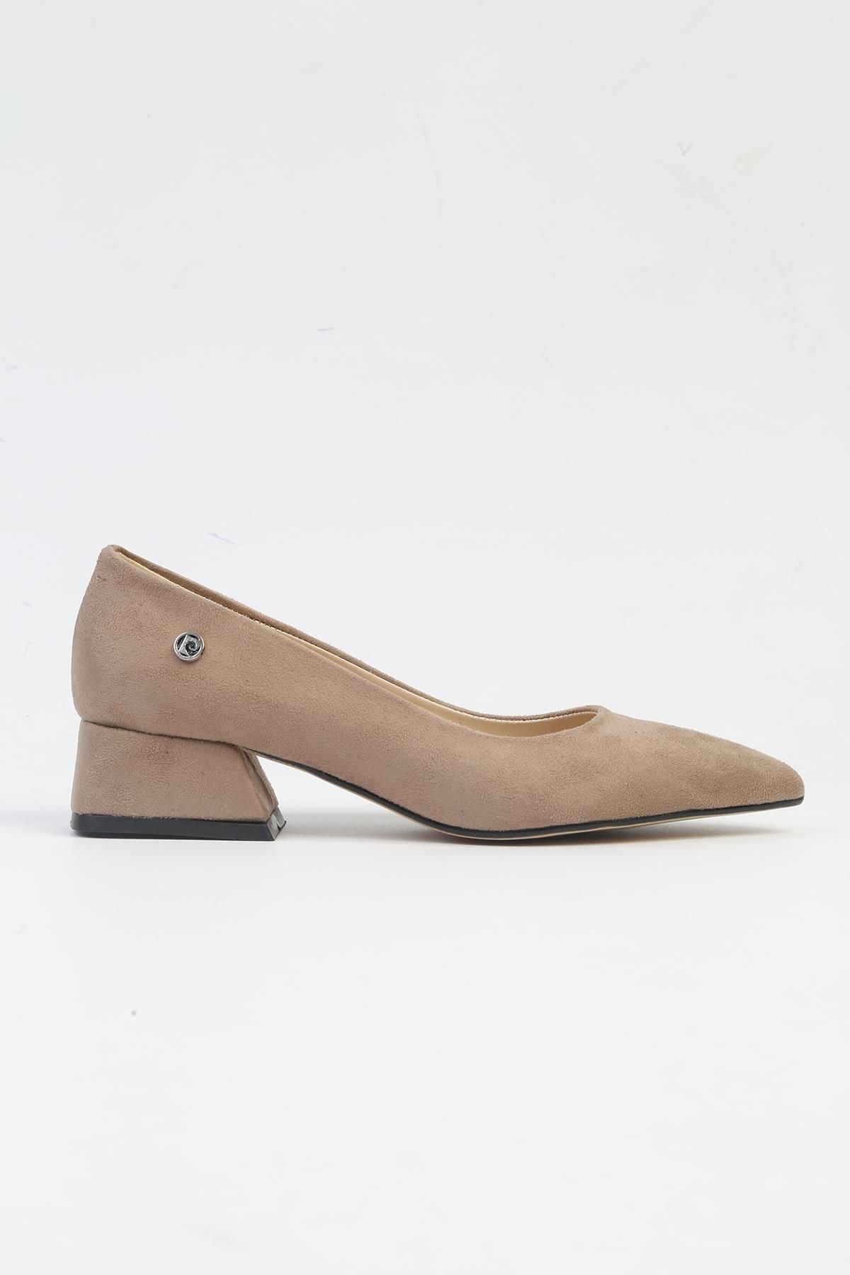 Pierre Cardin ® |PC-52009-3478 Vizon Suet-Kadın Topuklu Ayakkabı