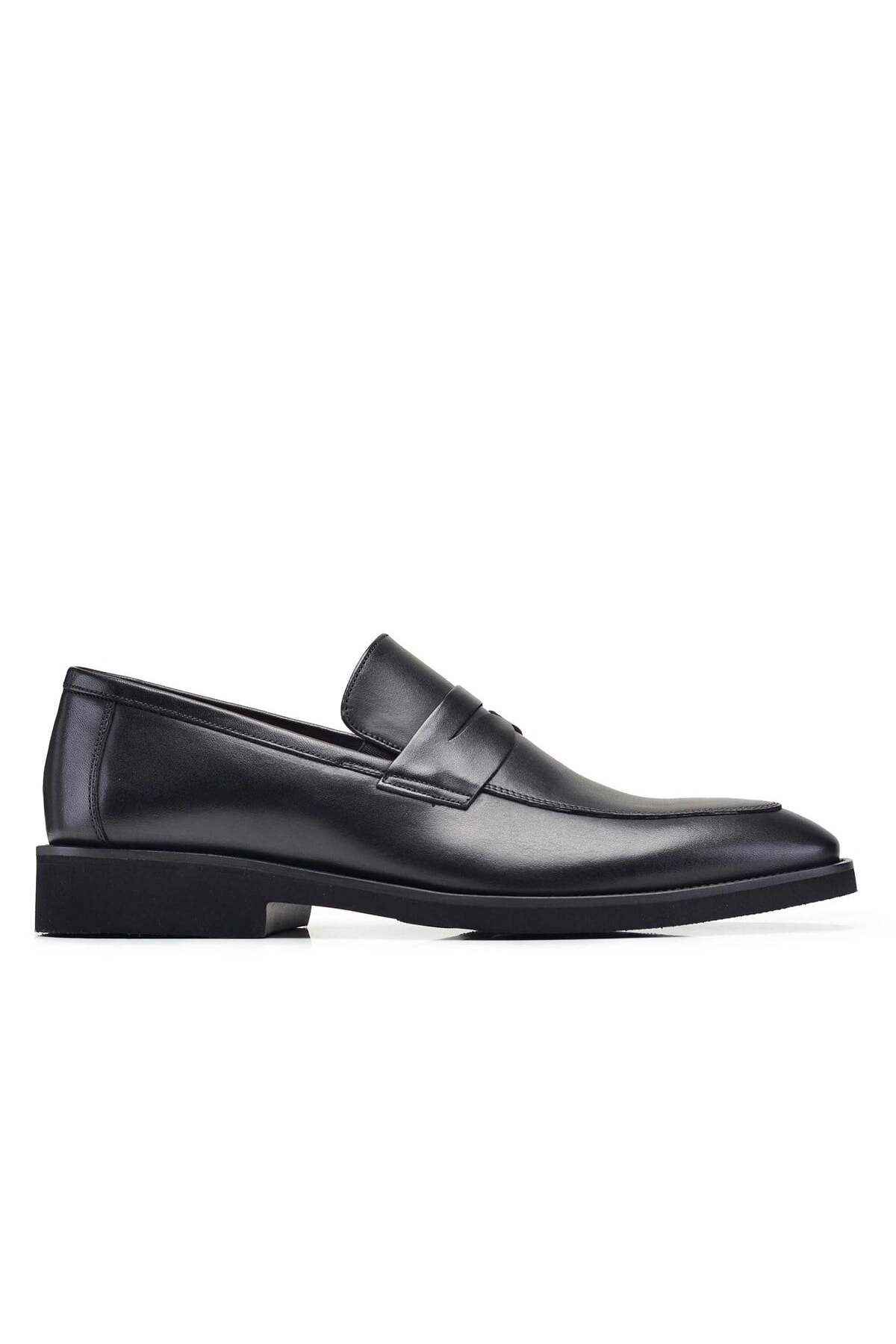 Nevzat Onay Hakiki Deri Siyah Günlük Loafer Erkek Ayakkabı -10054-