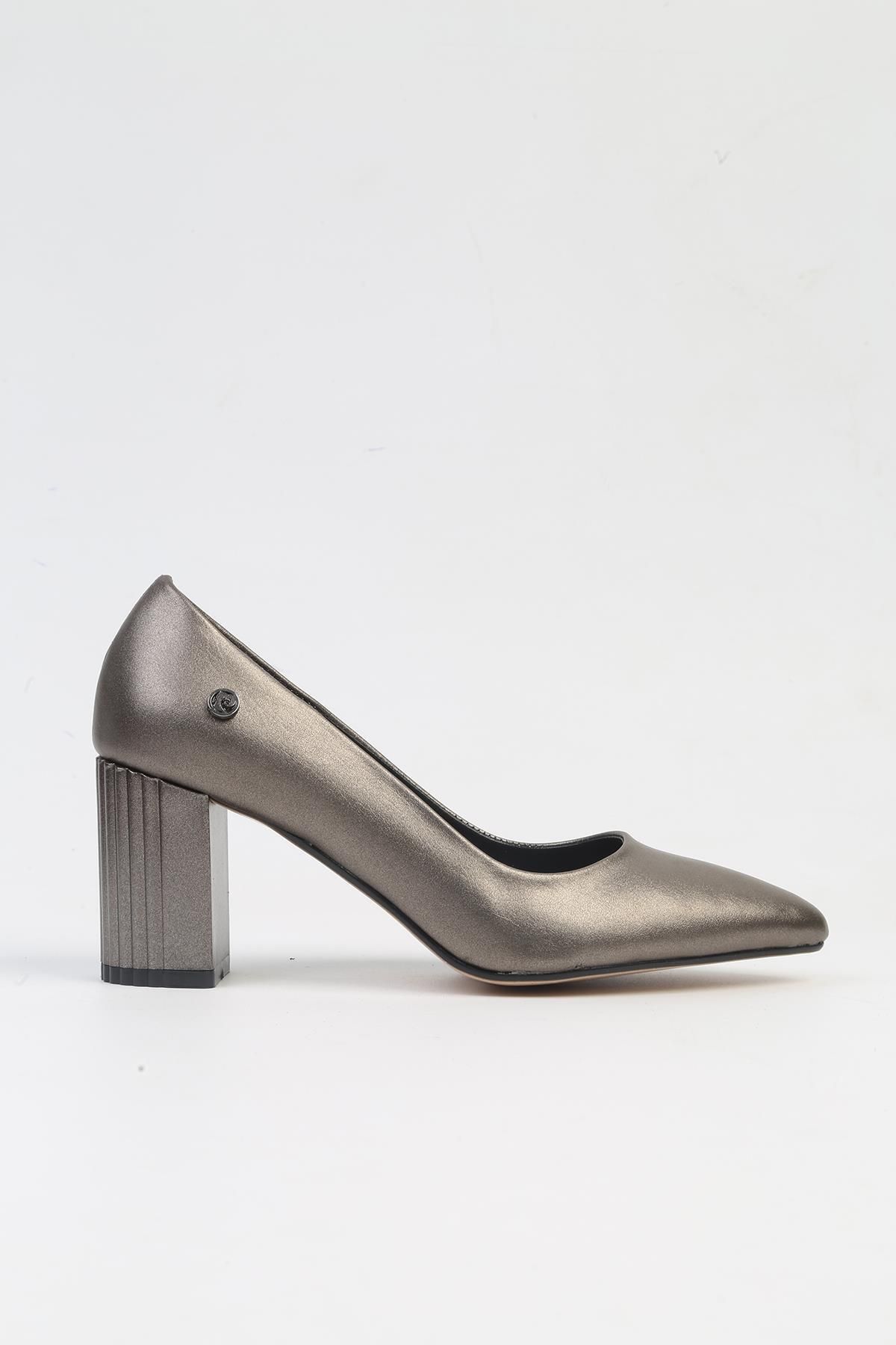 Pierre Cardin ® | PC-52574 - 3478 Platin Cilt-Kadın Topuklu Ayakkabı