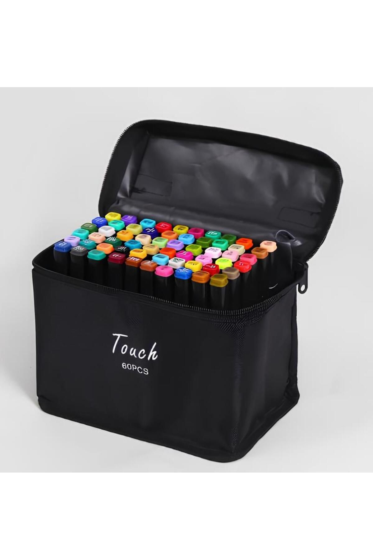 Cıvıltı Touch Marker Art Çift Uçlu 60 Adet Kalem Seti Çantalı Premium Boyama Kalemi