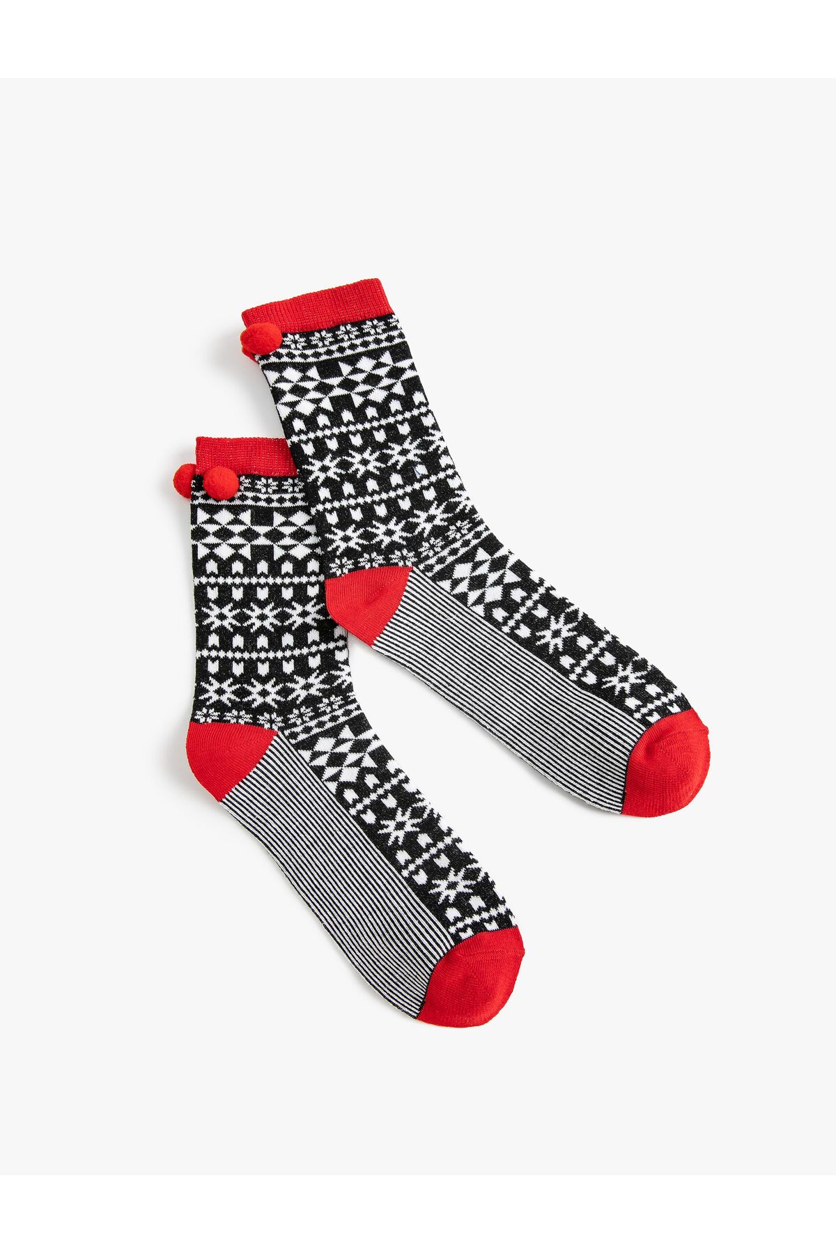 Koton Yılbaşı Desenli Çorap Ponpon Detaylı