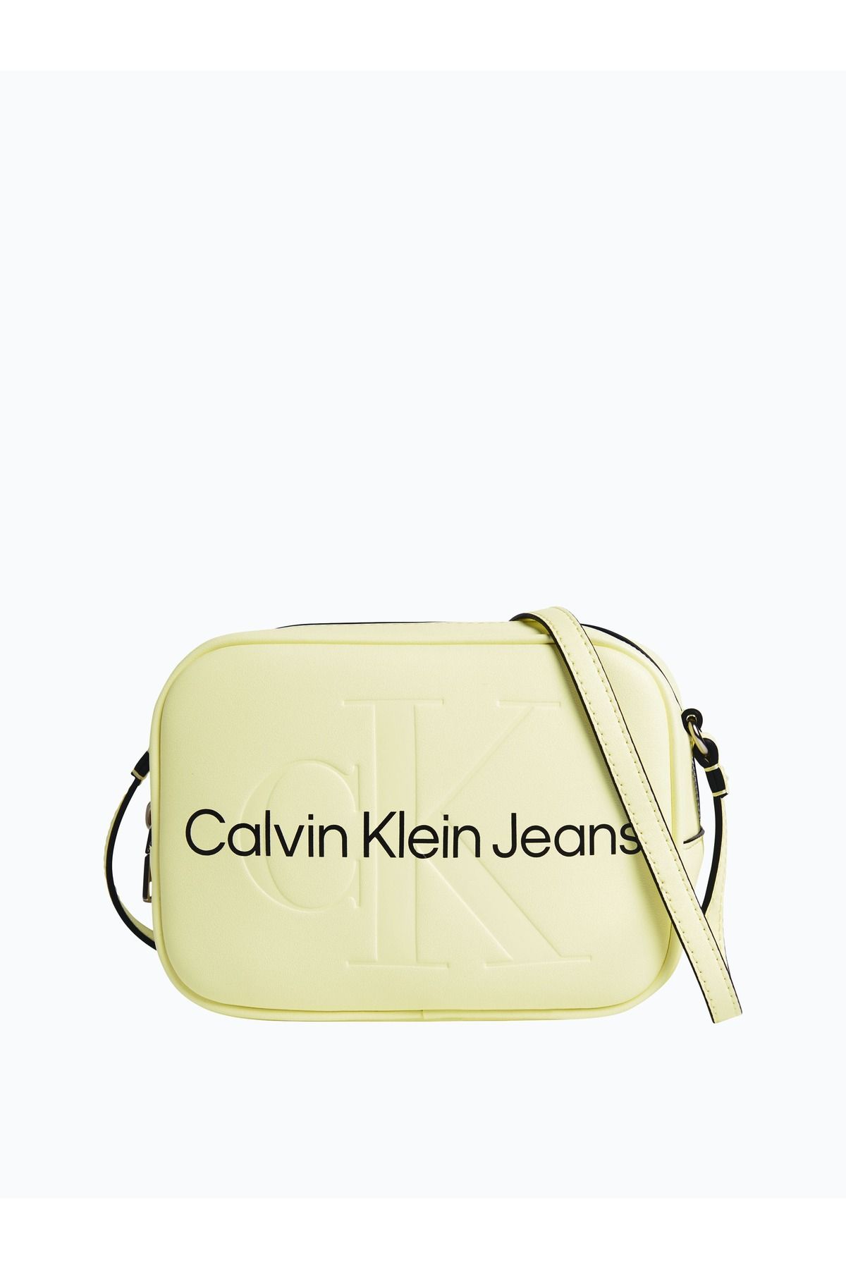 Calvin Klein Kadın Marka Logolu Ayarlanabilir Omuz Askılı Şık Görünüşlü Gündelik Kullanıma Uygun Sarı Omuz Çanta
