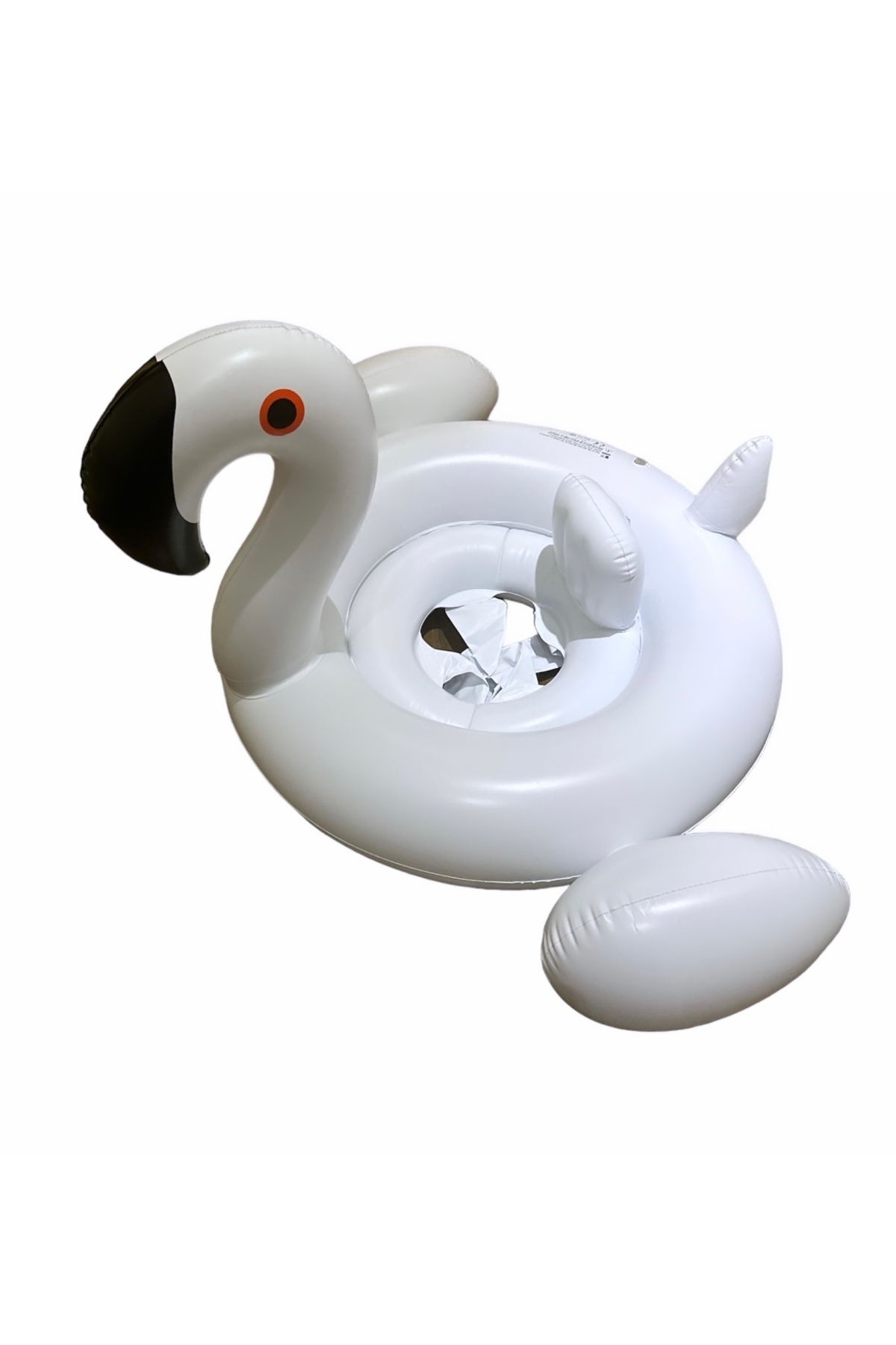can oyuncak Beyaz Flamingo Oturmalı Bebek Havuz Flatörü Emniyetli Havuz Botu Yatağı 87x66 Cm