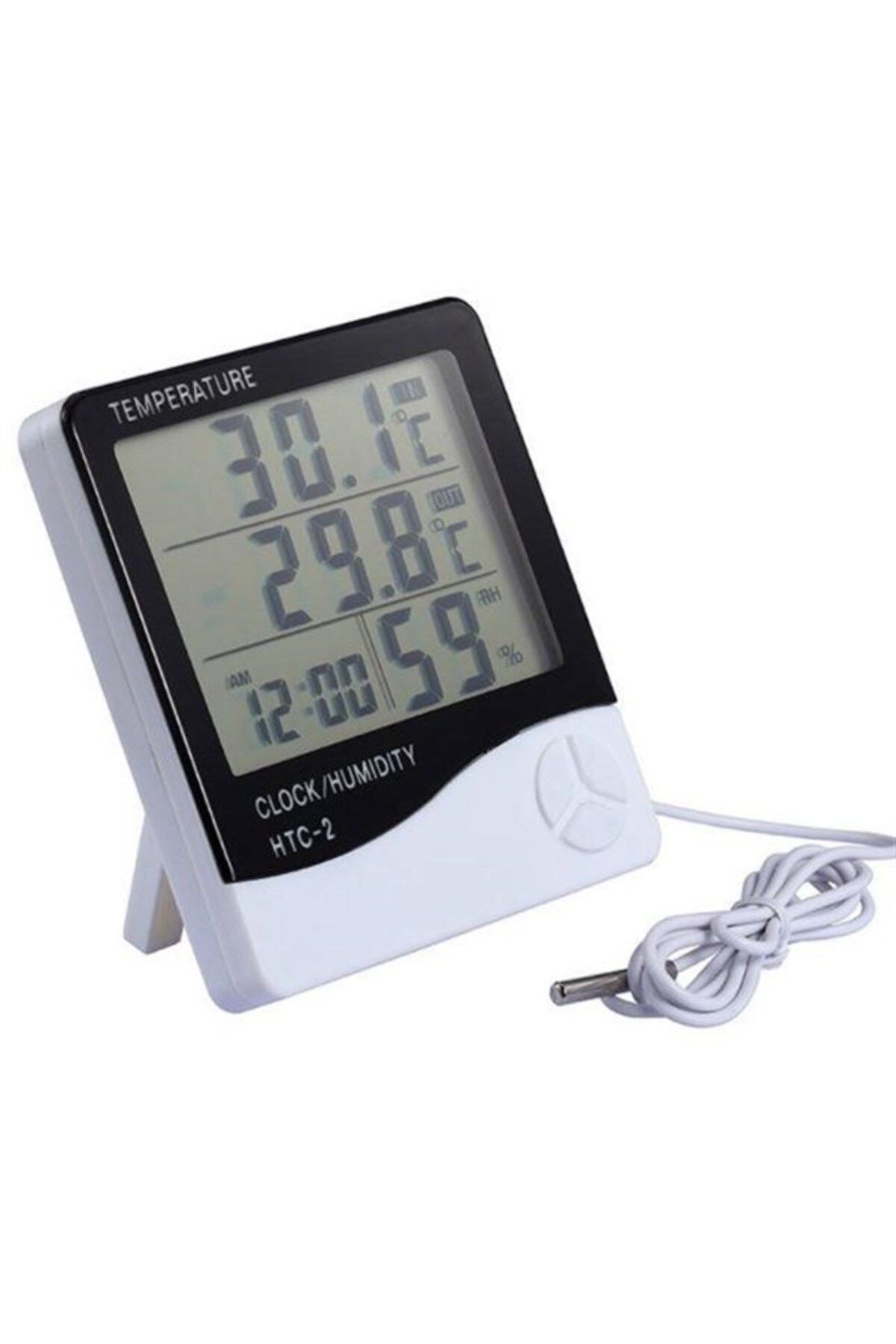 Genel Markalar Dijital Termometre Isı Sıcaklık Nem Ölçer Saat Alarm (4434)