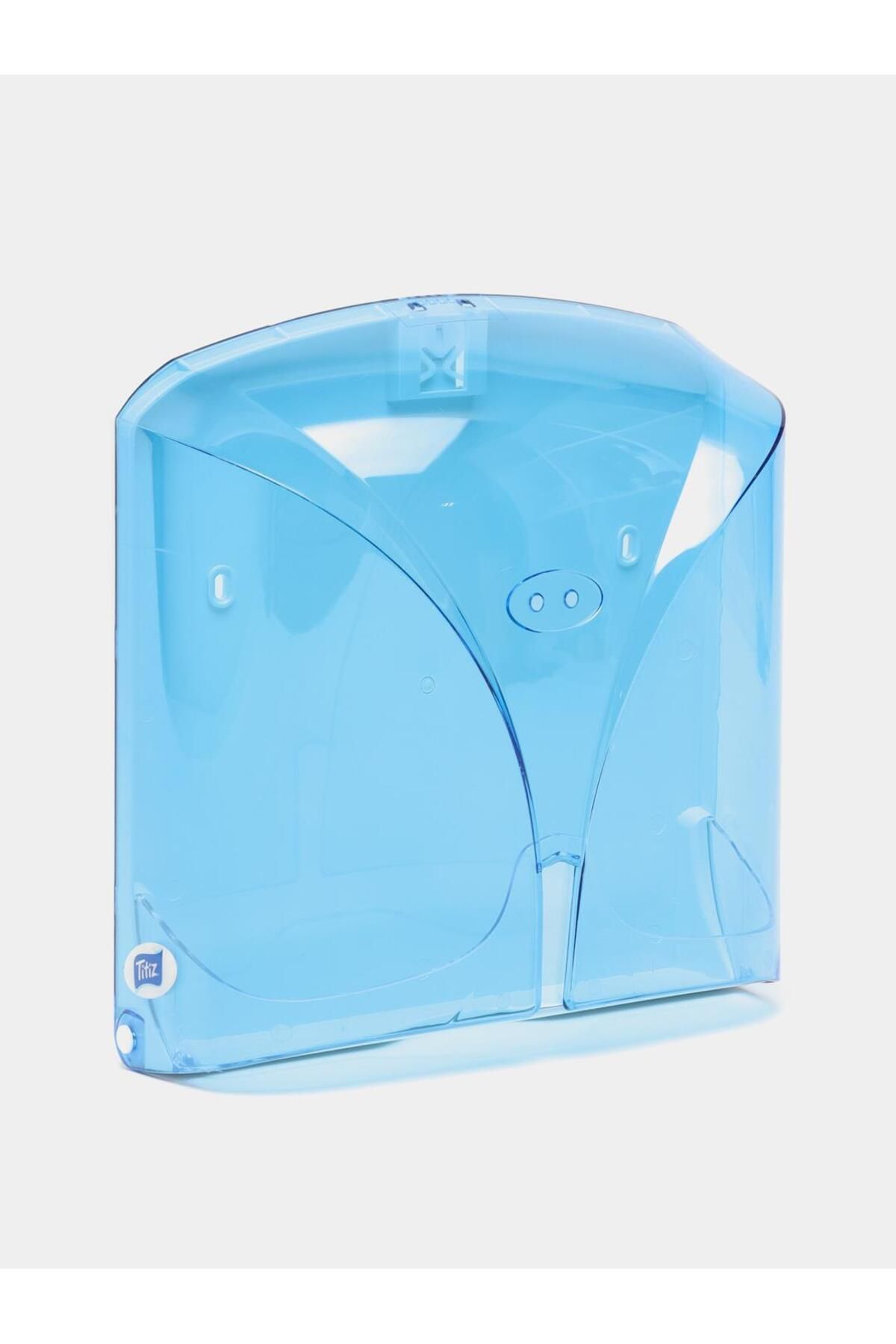 Titiz Tp-267 Z Katlama Kağıt Havlu Dispenseri Aparatı - Şeffaf Mavi - Plastik - 28 Cm. - 1 Adet