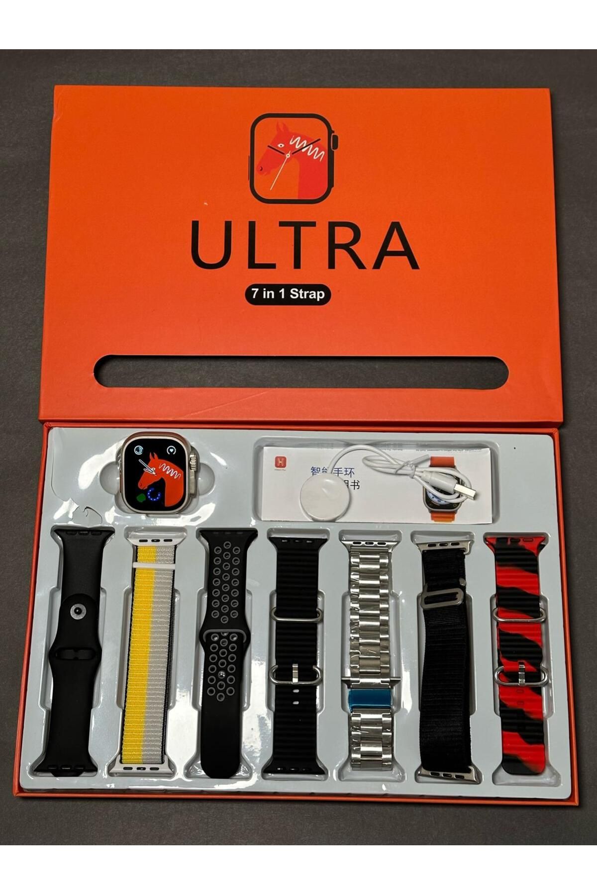 Wearfitpro Watch 9 Ultra Amoled 49mm 7 Kordon Kasa Koruyucu Hediyeli Bt Arama Özellikli Akıllı Saat