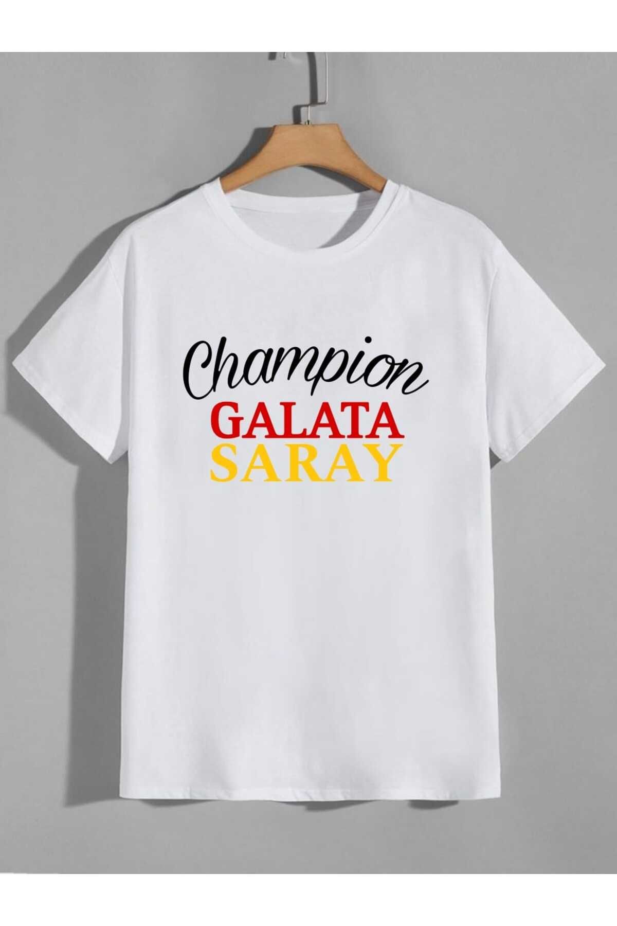 NİCE Oneoctobeer Unisex Galatasary Baskılı Beyaz Yeni Sezon Oversize Yazlık T-shirt