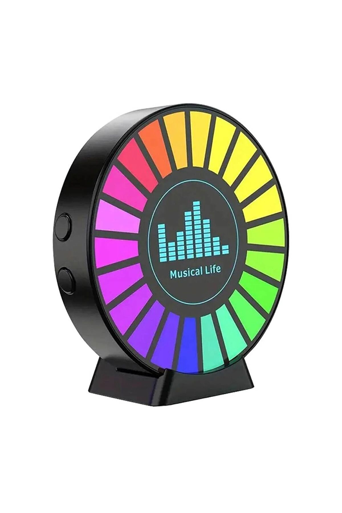 ledalemi RGB Sese Duyarlı Ritim Animasyonlu Müzik Ekolayzer 22 Ledli Şarjlı Kokulu LED Disk
