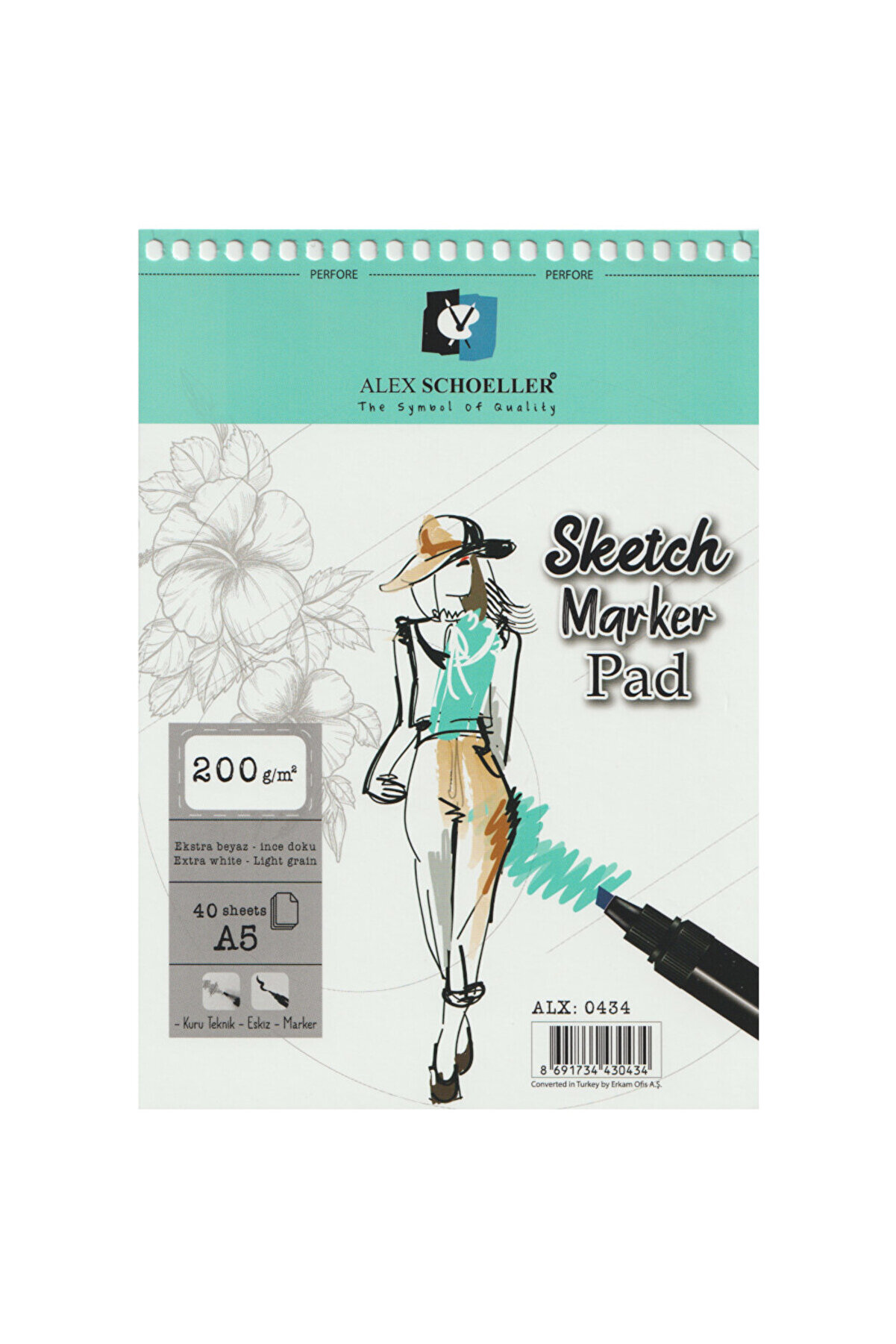 Schoellershammer Spiralli Sketch Marker Pad 200gr A5 40 Yaprak / Alx:0434