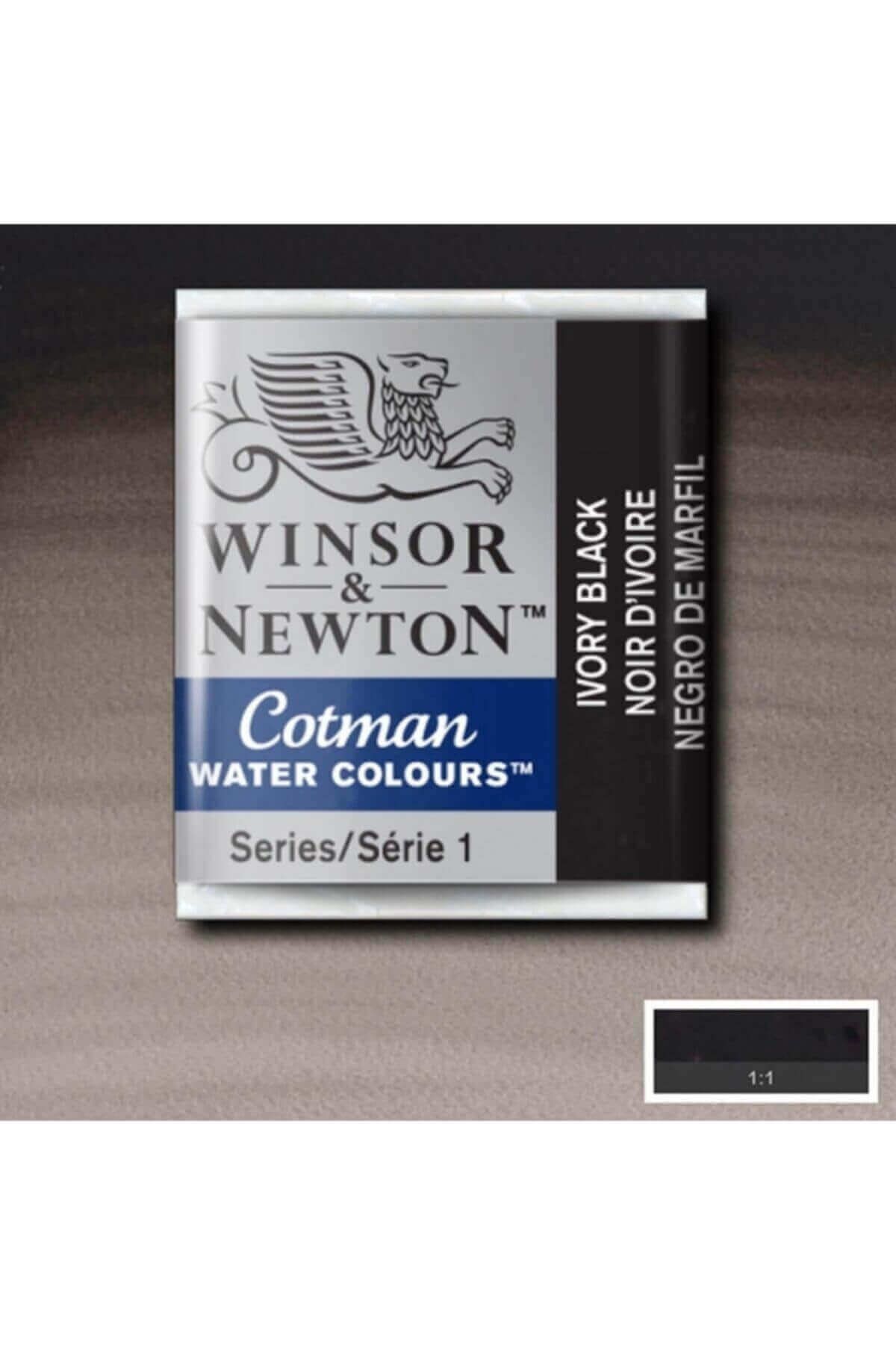Winsor Newton Cotman Yarım Tablet Sulu Boya - Ivory Black 331