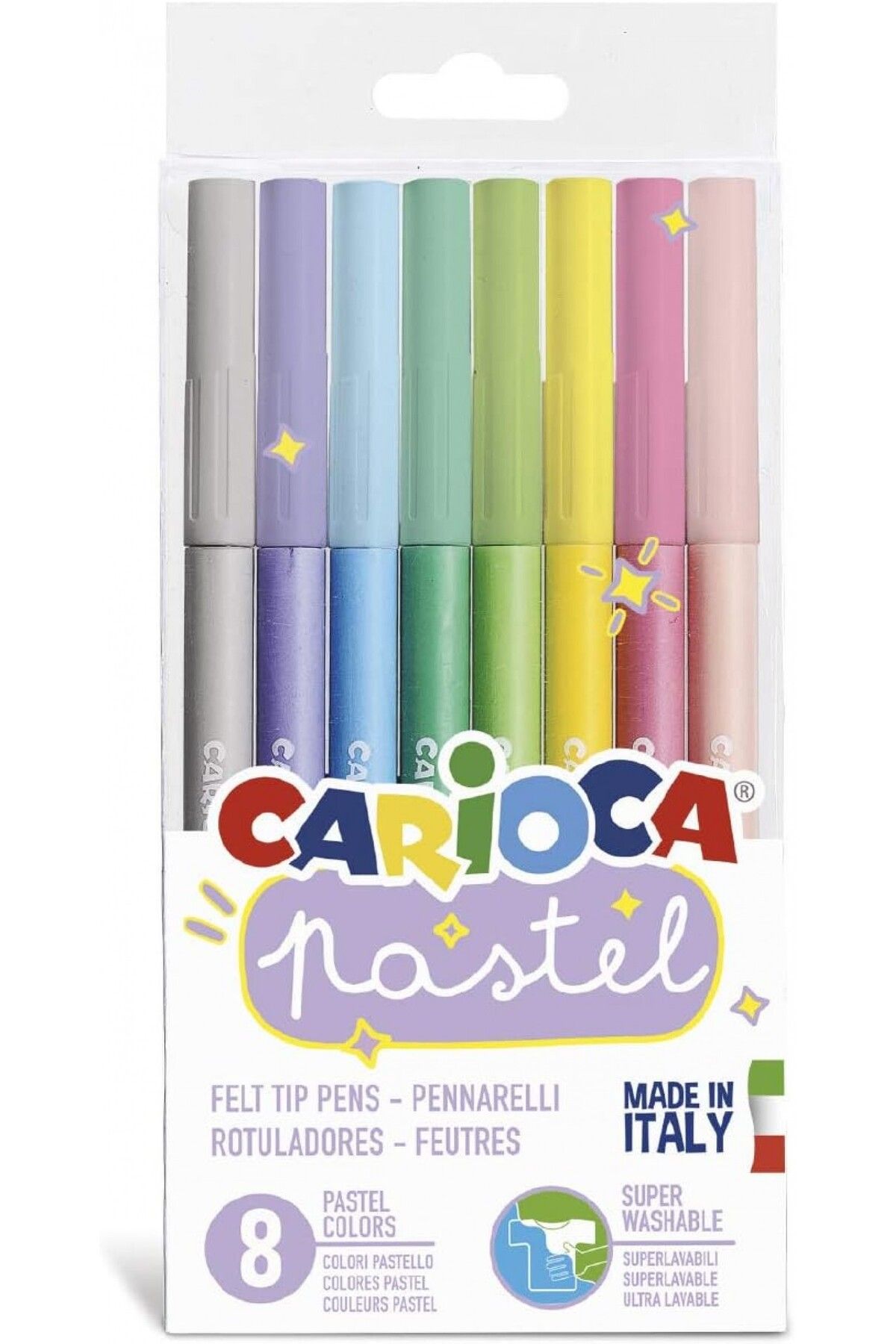 Carioca Süper Yıkanabilir 8'li Pastel Renk Keçeli Kalem / 43032