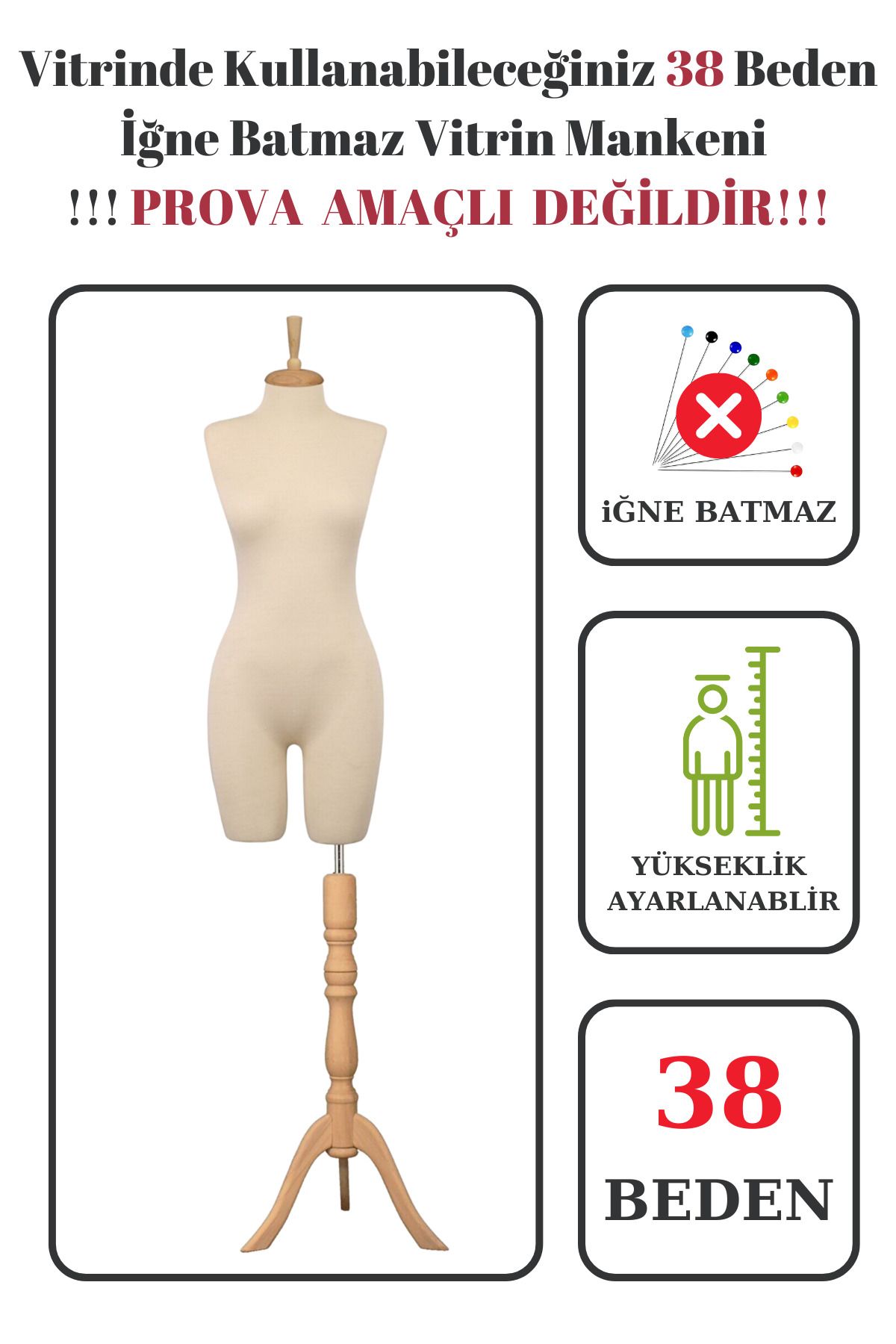 Manken İstanbul 38 Beden Vitrin Amaçlı Pantolon Giyebilen Iğne Batmaz Vitrin Mankeni Terzi Mankeni