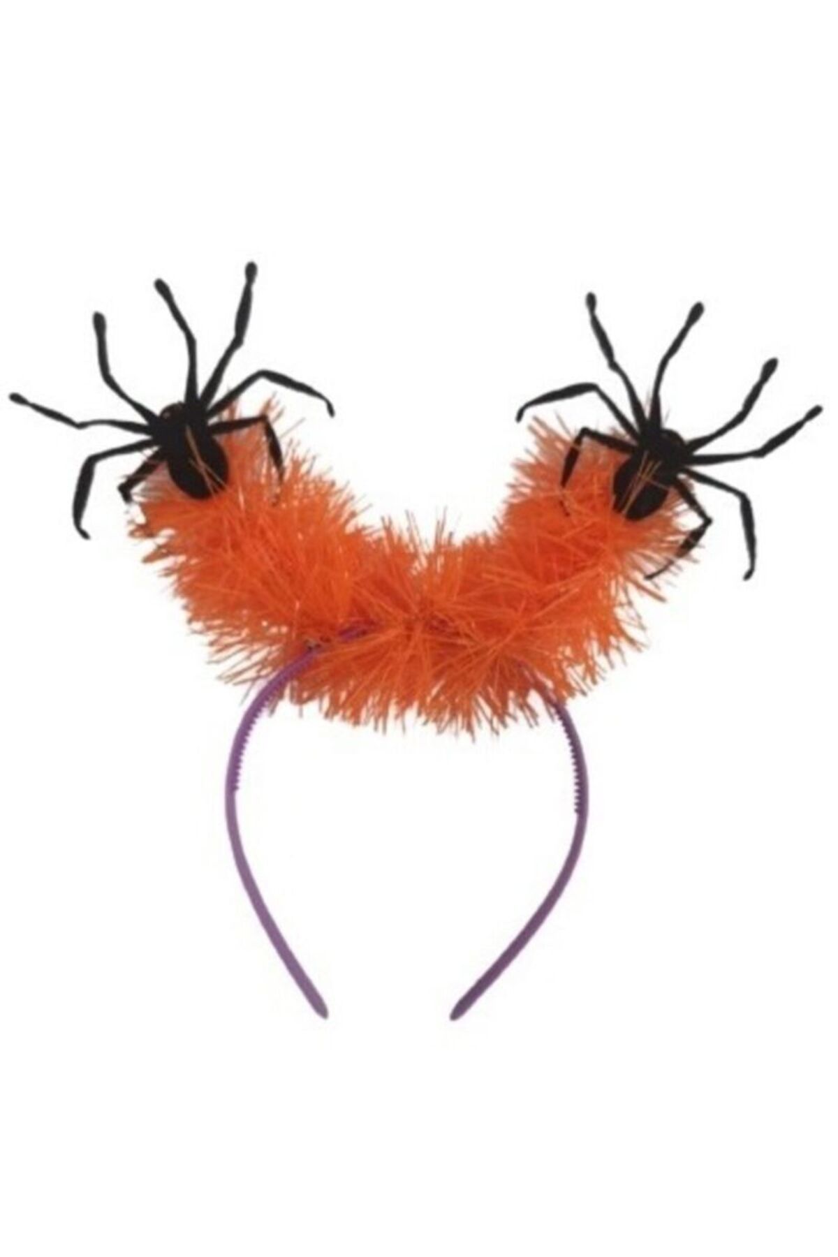partidolu Cadılar Bayramı Halloween Turuncu Simli Mor Taçlı Örümcek Tacı 1 Adet